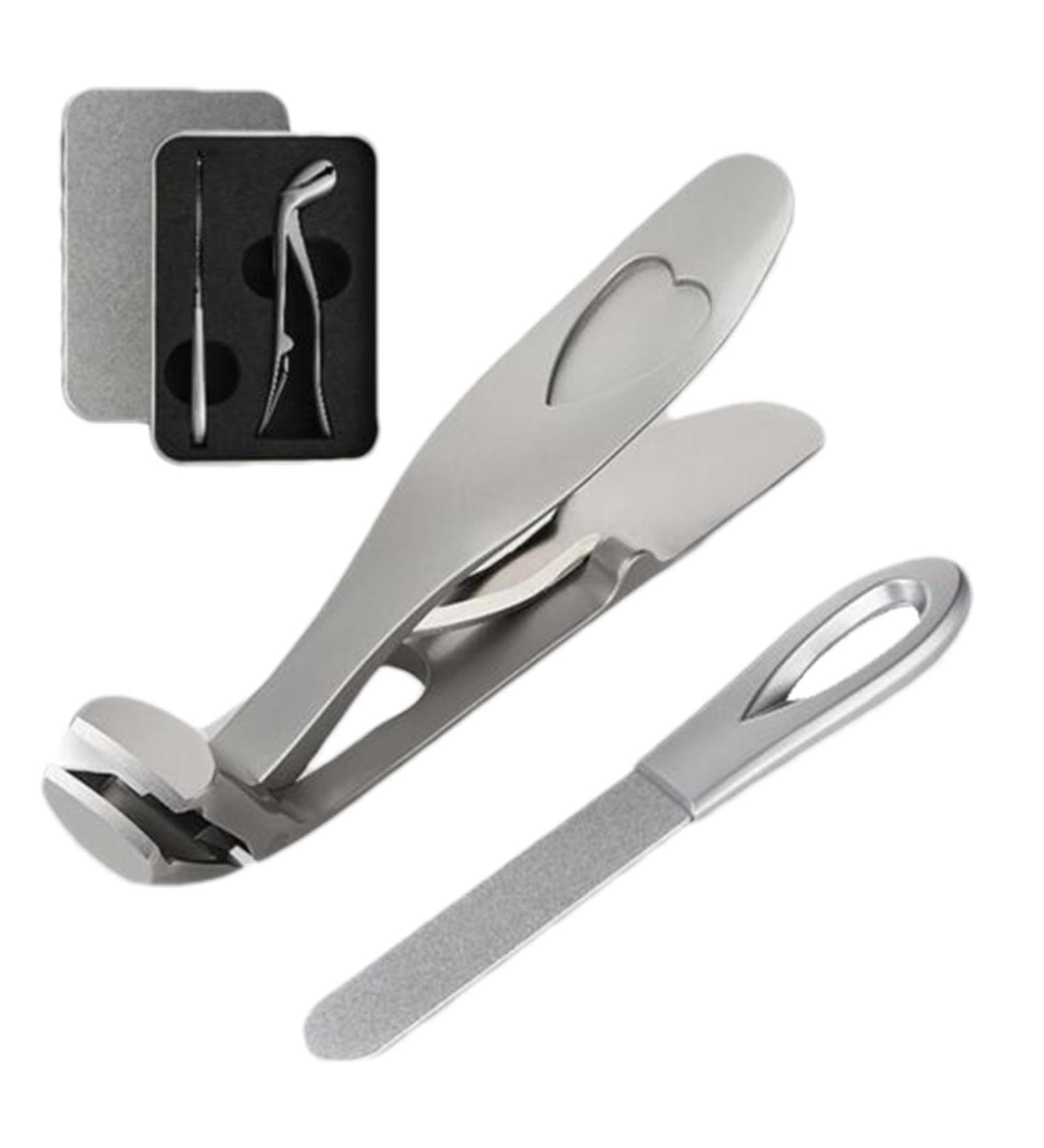 Thick Nail Clippers for Men Nail Clippers for Thick Toenails Large Stainless Steel Nail Cutter Anti-Splash Fingernail Clippers Toenail Clippers with Wide Jaws for Men Silver Gray Suit - Buy Online on GoSupps.com