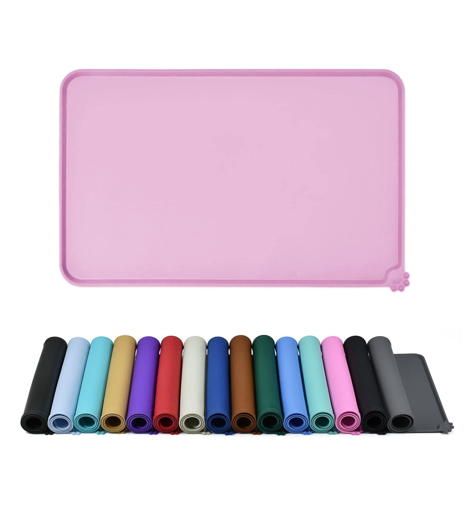 Reopet Silicone Pet Feed Mats - Waterproof Dog & Cat Feeding Mat with Elevated Edges - 47x30 cm (Plum) - Durable Easy to Clean Perfect for International Shipping - Buy Online on GoSupps.com
