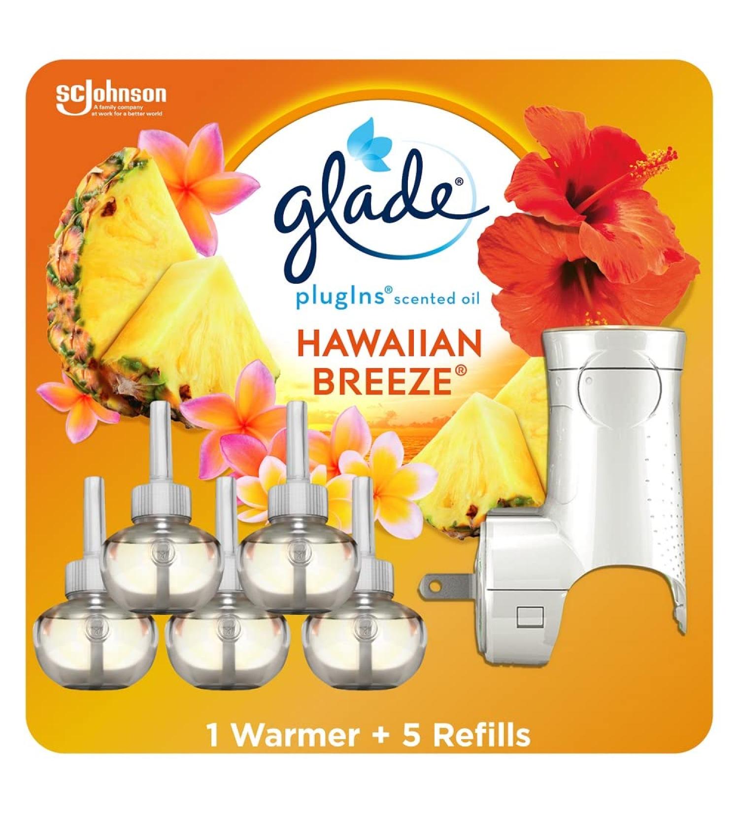 Glade PlugIns Hawaiian Breeze Starter Kit - 1 Warmer + 5 Refills for Home and Bathroom - Buy Online on GoSupps.com