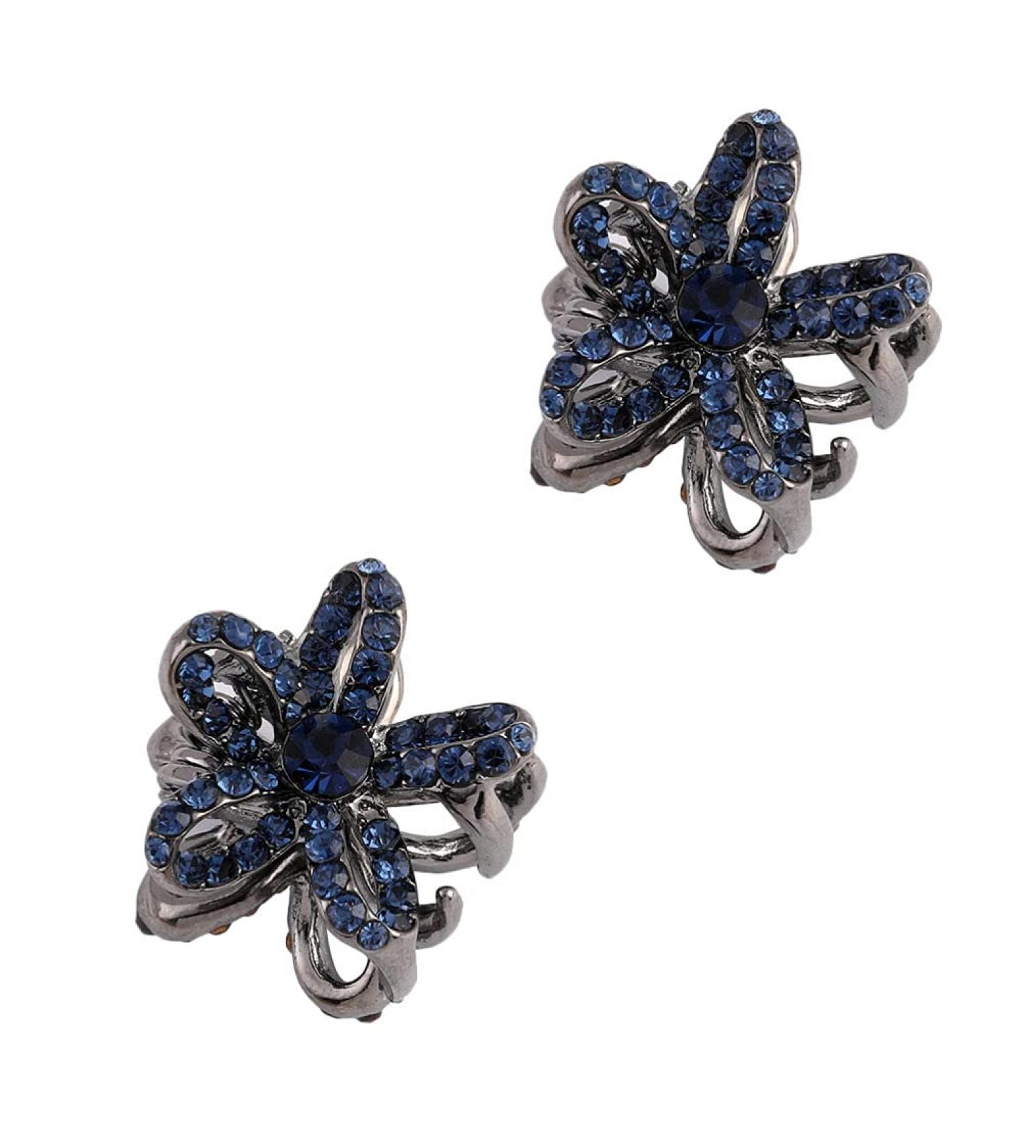 MILISTEN Mini Rhinestone Hair Claw Clips for Women Girls - 2pcs Flower Shape Non-Slip Jaw Clips - Buy Online on GoSupps.com