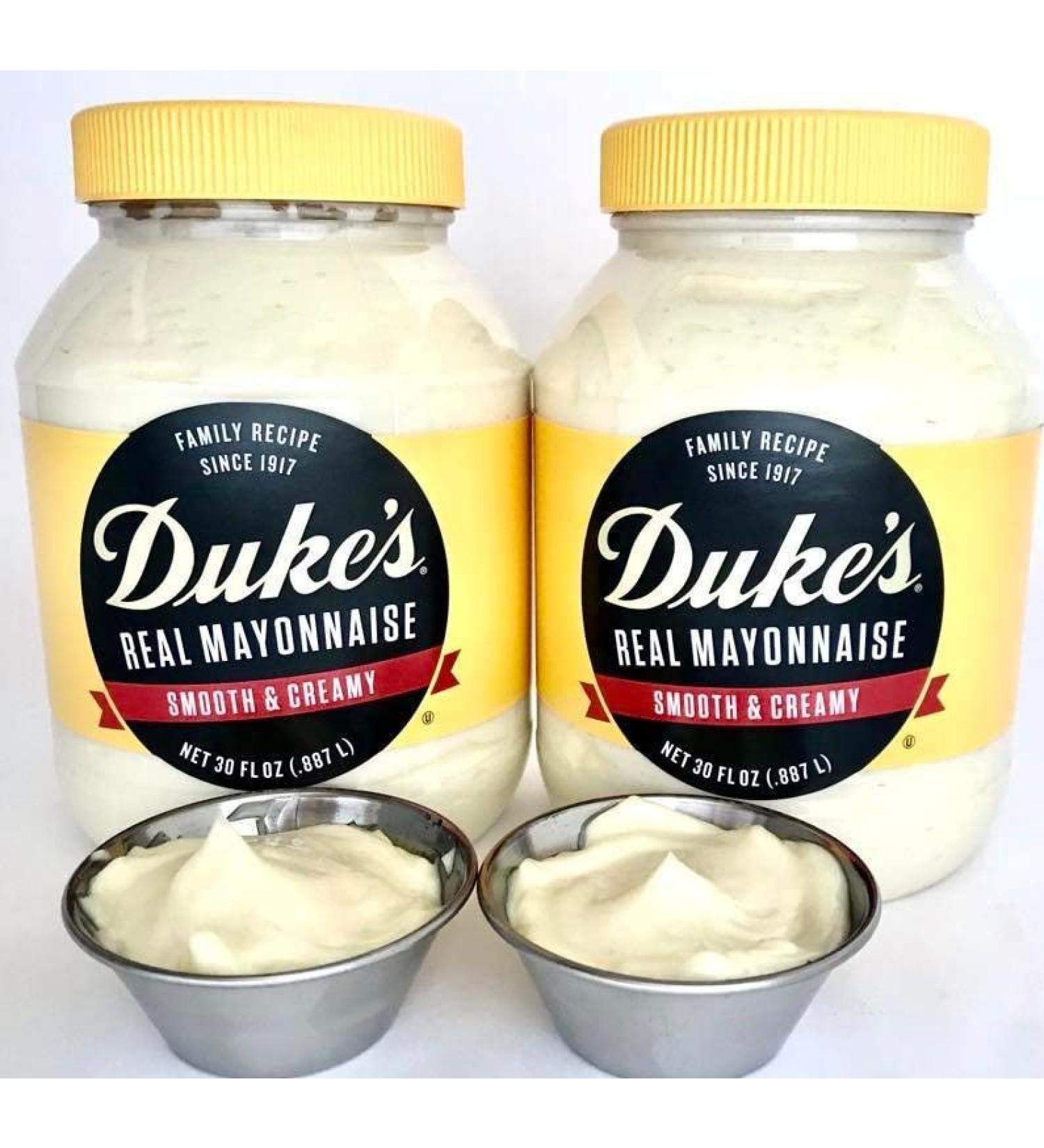 Duke's Mayonnaise 30 oz Jar (Pack of 2) with Stainless Steel Sauce Cups Bundle | Chicerr - Buy Online on GoSupps.com