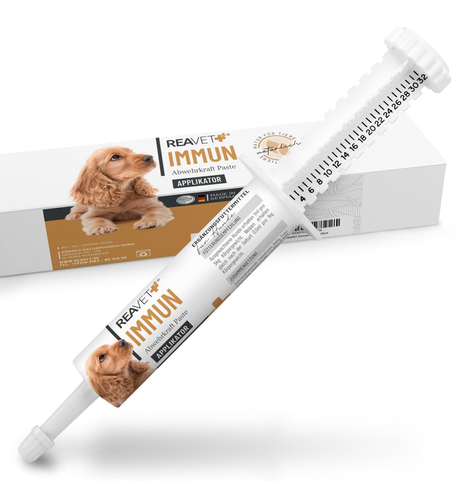 ReaVET Immune Defense Paste Dogs 30 ML - Immune Booster Dog Strengthens The Immune System The Defenses of The Puppy and The Dog Vitality and Immune Strength - Buy Online on GoSupps.com