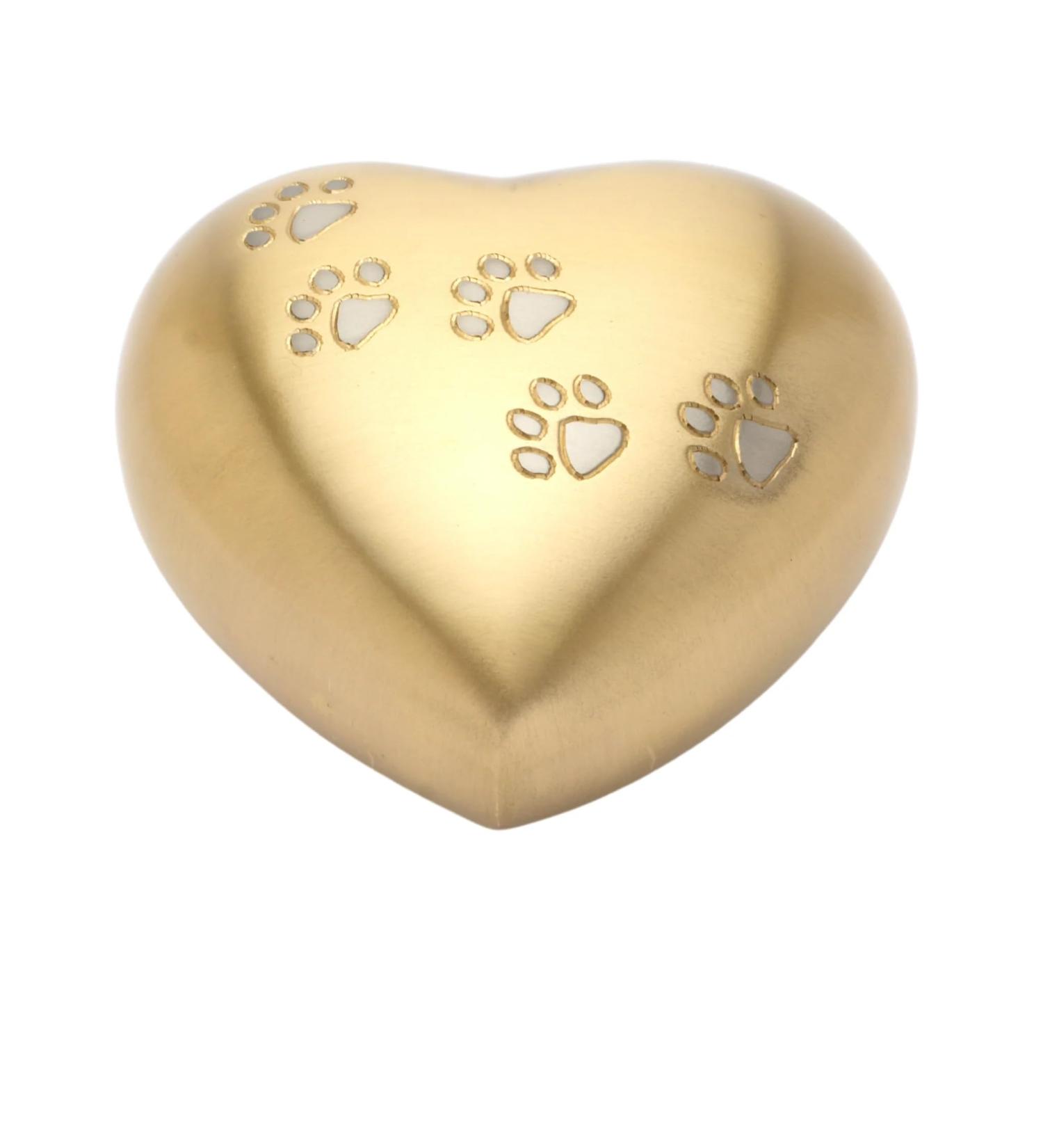Urns UK Hand Crafted Funeral Pet Cremation Memorial Heart Urn Hertford Brass 5" Large - Buy Online on GoSupps.com