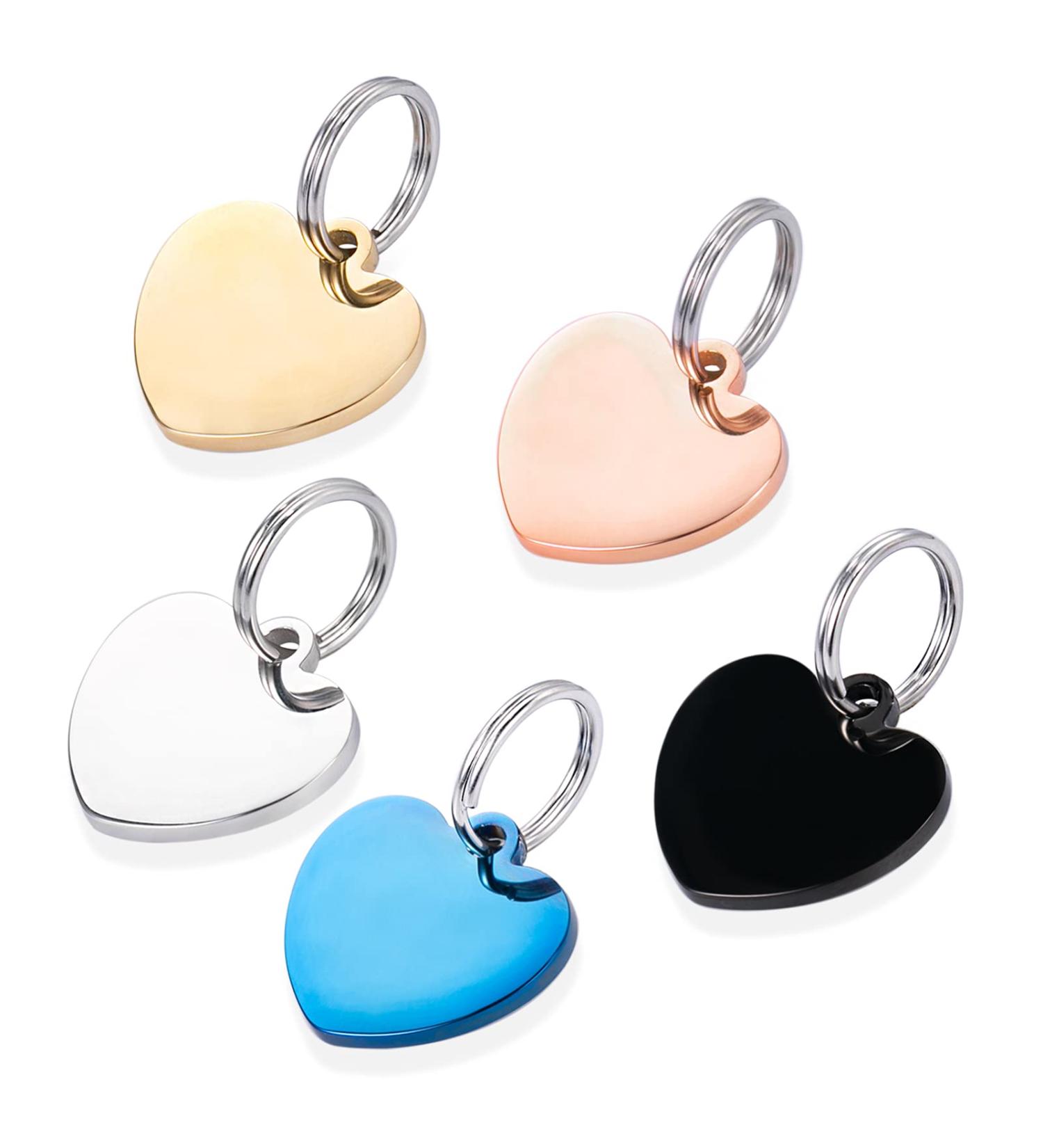 Personalized Heart Pendant for Dogs & Cats | Engraved Name Tag - Perfect Pet Gift for All Collars (Silver) - Buy Online on GoSupps.com