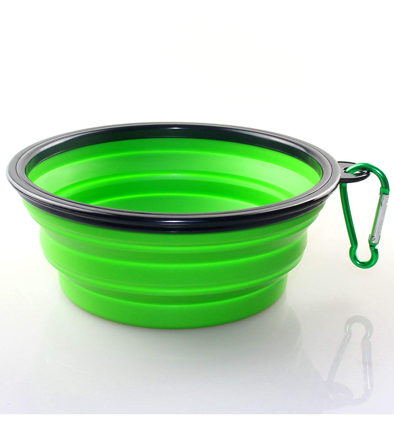 Axgo Foldable Silicone Dog Bowl - Portable Travel Feeder for Dogs - Green - Buy Online on GoSupps.com