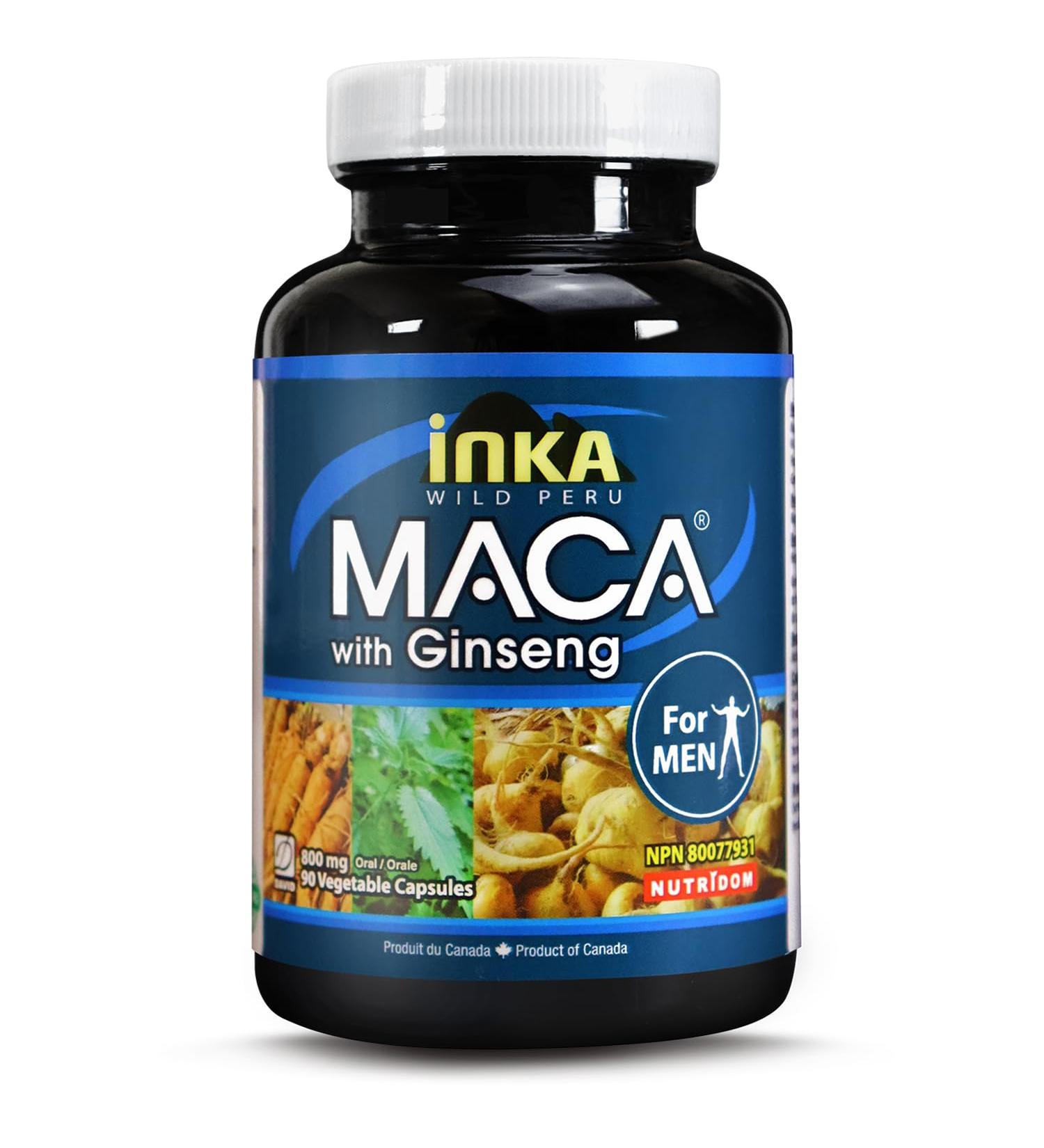 Maca for Men Gelatinized Maca Root Panax Ginseng Root & Greater Nettle Herb Non-GMO Vegan Gluten-Free Soy-Free and Dairy-Free (90 count) - Buy Online on GoSupps.com