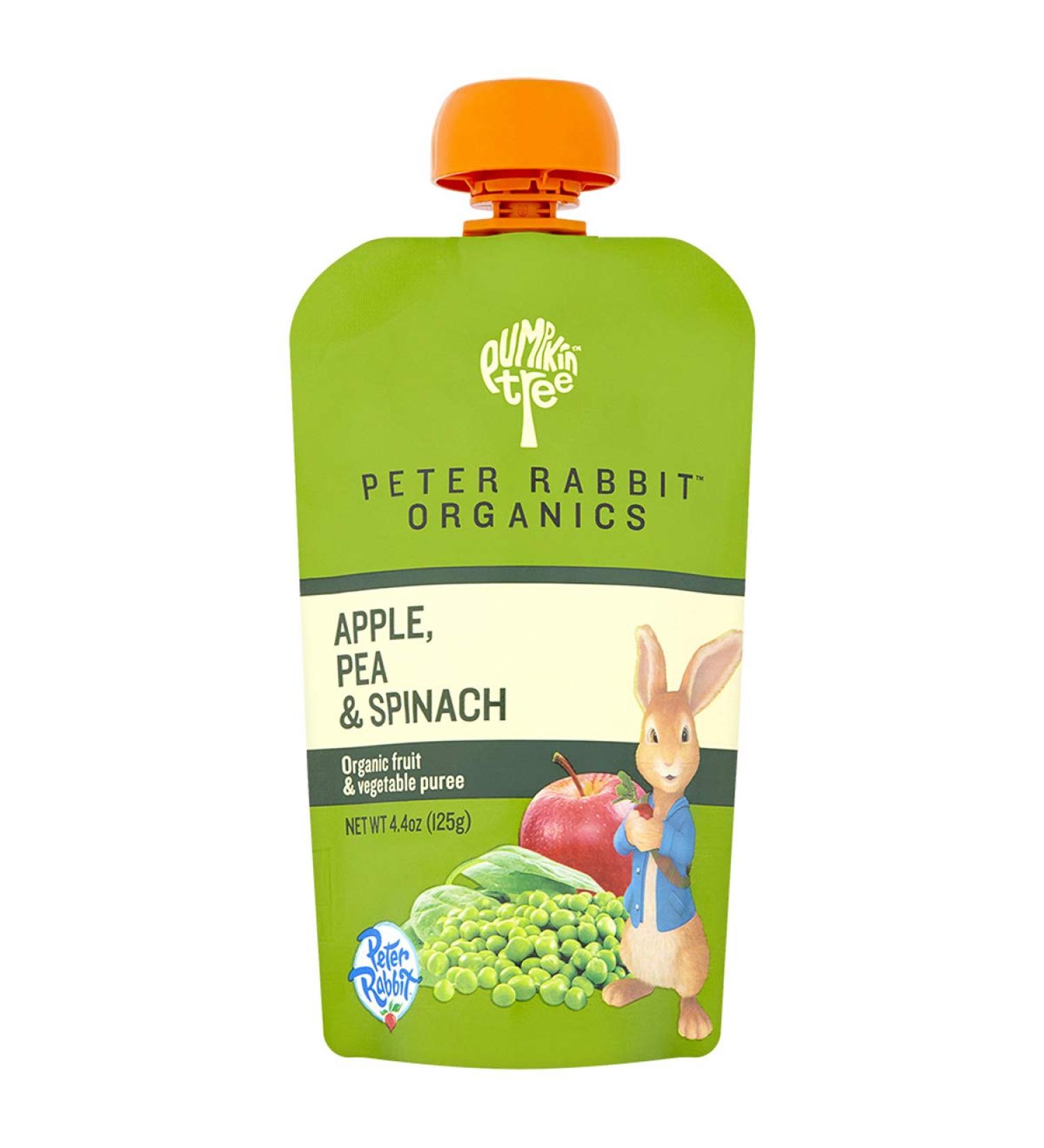 Peter Rabbit Organics  Pea  Spinach and Apple Puree  4.4-Ounce Pouches (Pack of 10) Pea  Spinach & Apple - Buy Online on GoSupps.com