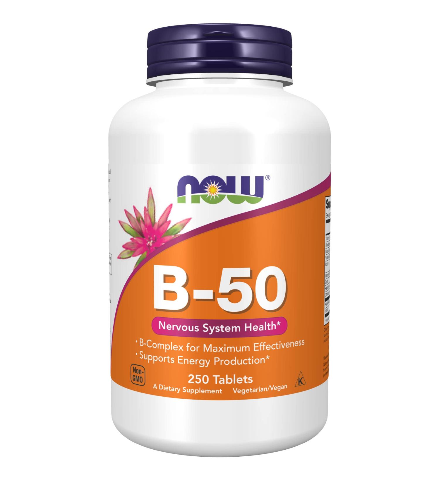 Now Foods B-50 Complex - 250 Tablets for Energy & Stress Support - Buy Online on GoSupps.com