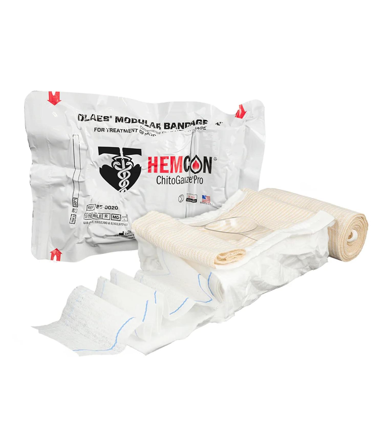 TacMed OLAES 4" HemCon Hemostatic Bandage (4 Inch Flat)