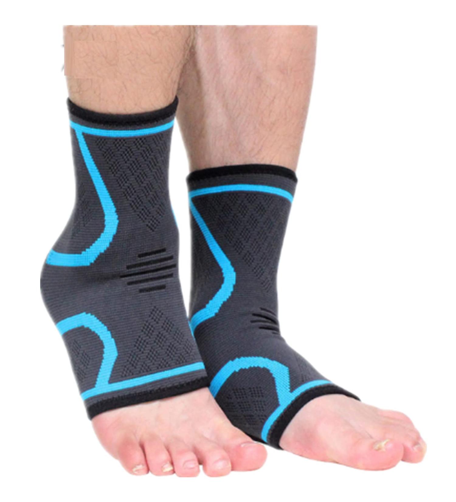 Ankle Brace for Men & Women - Compression Support for Sprains Strains and Recovery | Achilles Tendonitis & Plantar Fasciitis | Blue Large - Buy Online on GoSupps.com