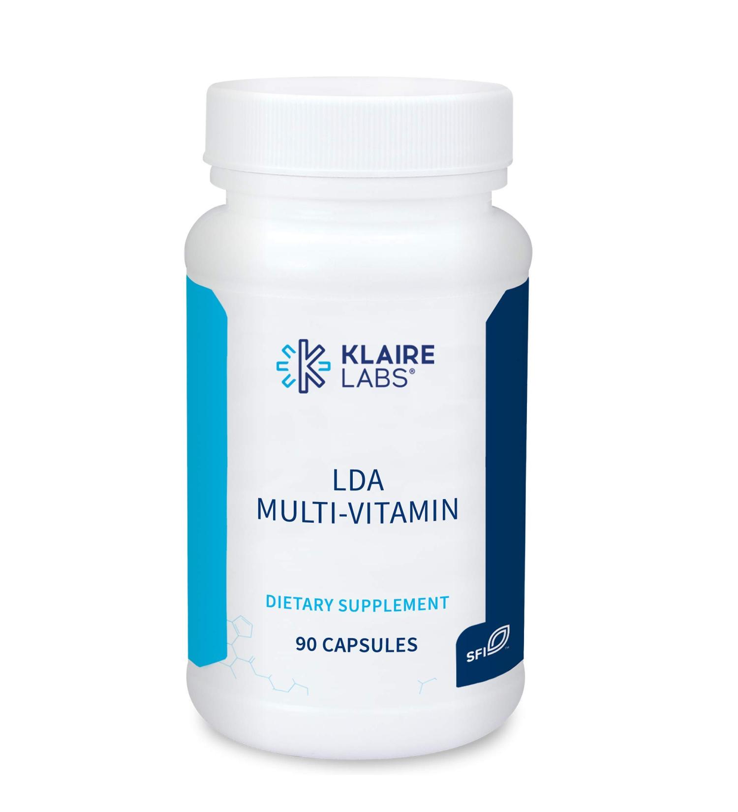 Klaire Labs LDA Multi-Vitamin - High Potency Hypoallergenic Multivitamin with Metafolin Folate Iron-Free - 90 Capsules - Buy Online on GoSupps.com