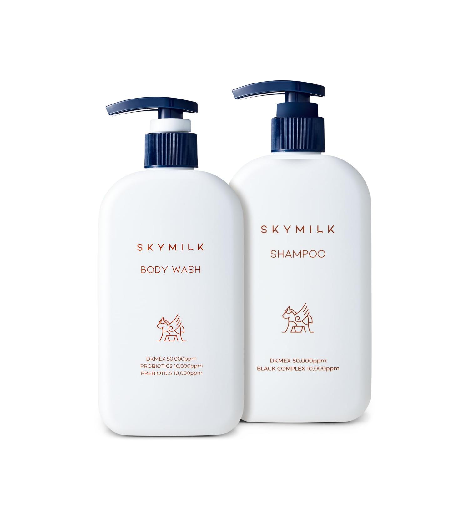 SKYMILK Hair & Body Care Set | Donkey Milk | Deep Hydration & Soothing | Shampoo | Body Wash | Daily Bath Essentials | Korean Skincare - Buy Online on GoSupps.com