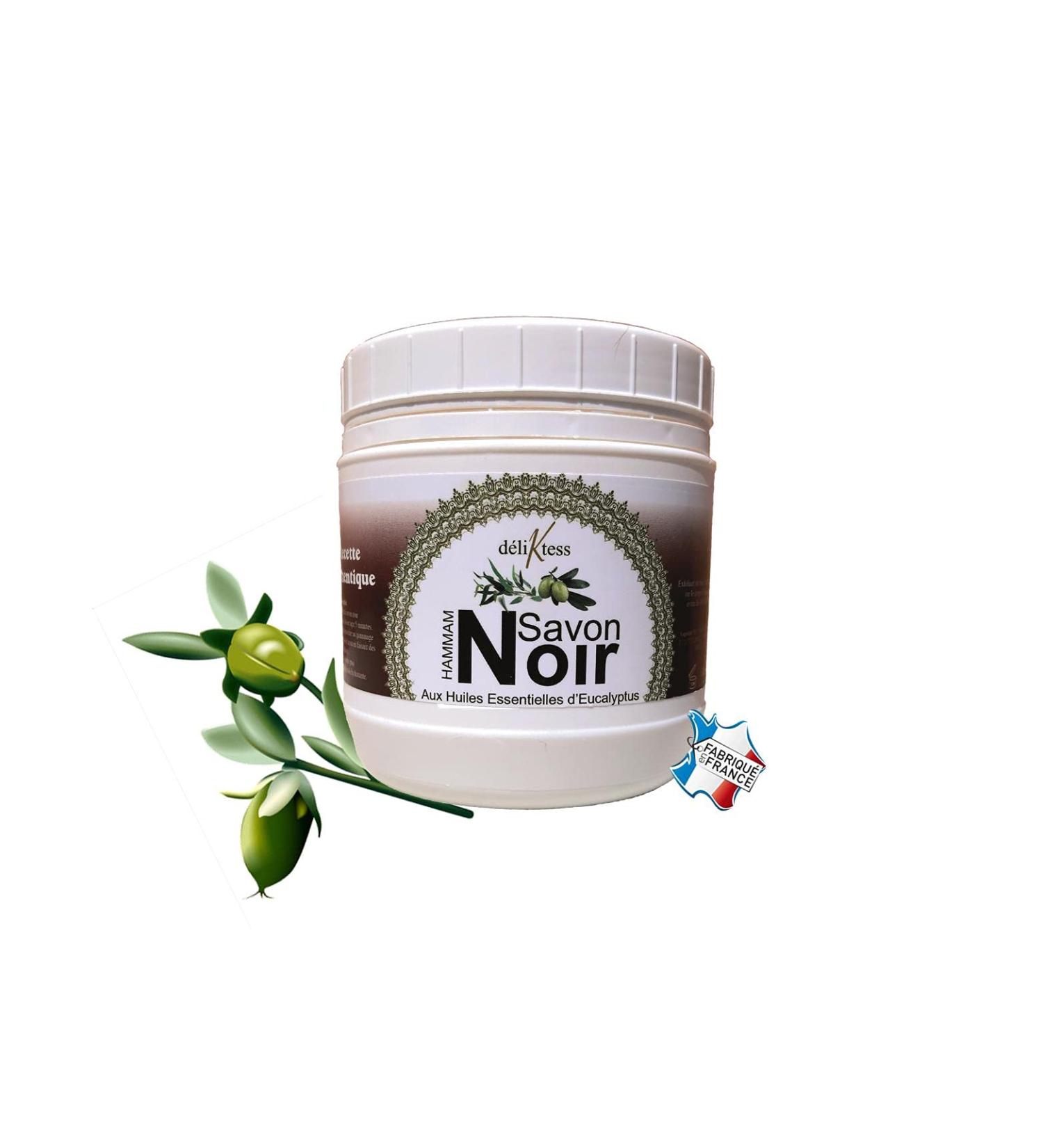 d liKtess - Savon noir traditionnel l'Eucalyptus - en p te 1000 ml - Hammam et spa - Fabriqu en France