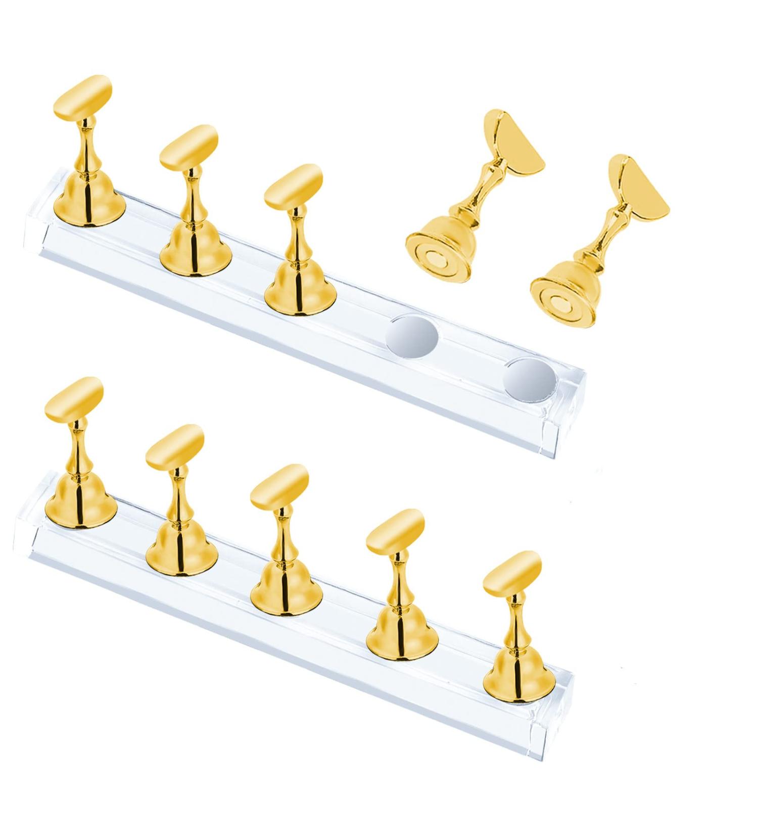 Justotry 2 Set Gold Nagel Stand | Press on Nails Display & Holder for DIY Nail Art | Beginner Acrylic Nail Accessories - Buy Online on GoSupps.com