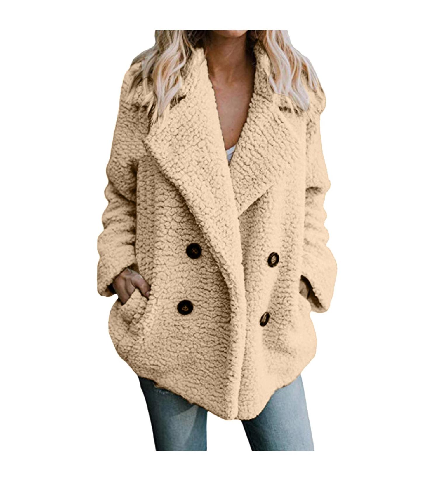 Buy Hanxiulin Oversized Plush Hoodie Jacket - Warm Winter Coat & Hiking Jacket for Ladies | XL Khaki - Buy Online on GoSupps.com