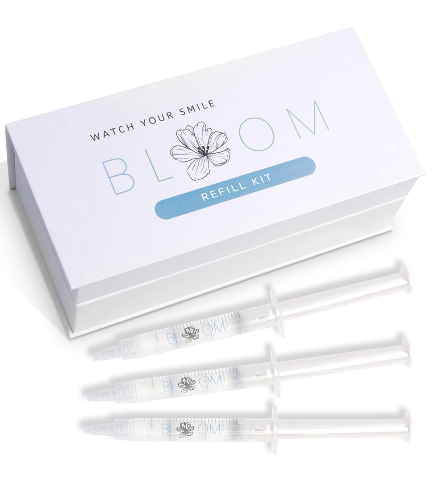  Bloom Teeth Whitening 3X Gel Syringes - 35% Carbamide Peroxide for Whiter Teeth in 10 Minutes | No Sensitivity Formula with Coconut Oil & Hydroxyapatite - 3 Refill Syringes  - Buy Online on GoSupps.com
