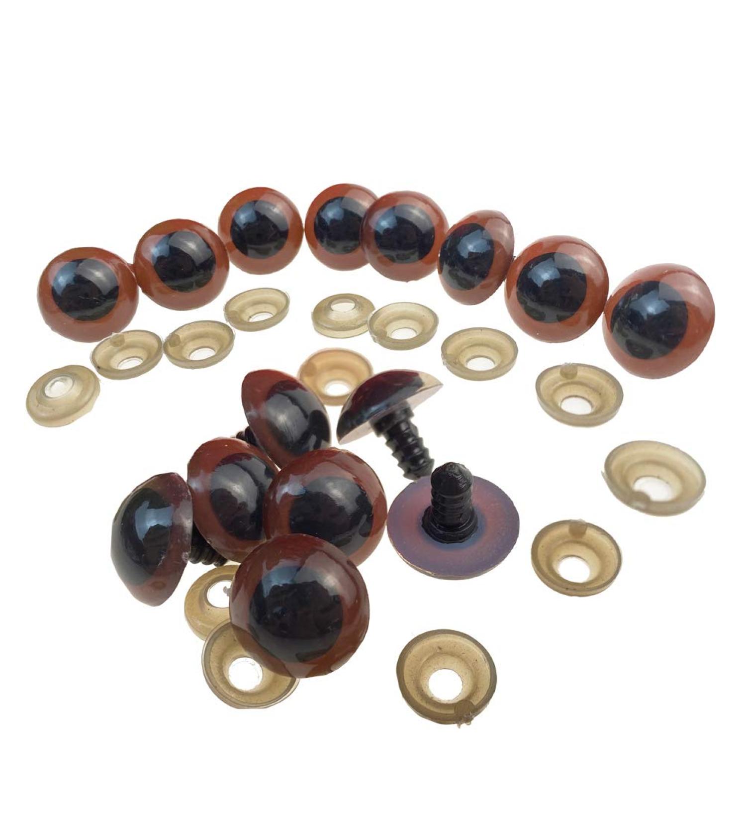 100PCS Brown Plastic Safety Eyes (18mm) for Bear Dolls, Stuffed Animals & Puppet Making - Buy Online on GoSupps.com