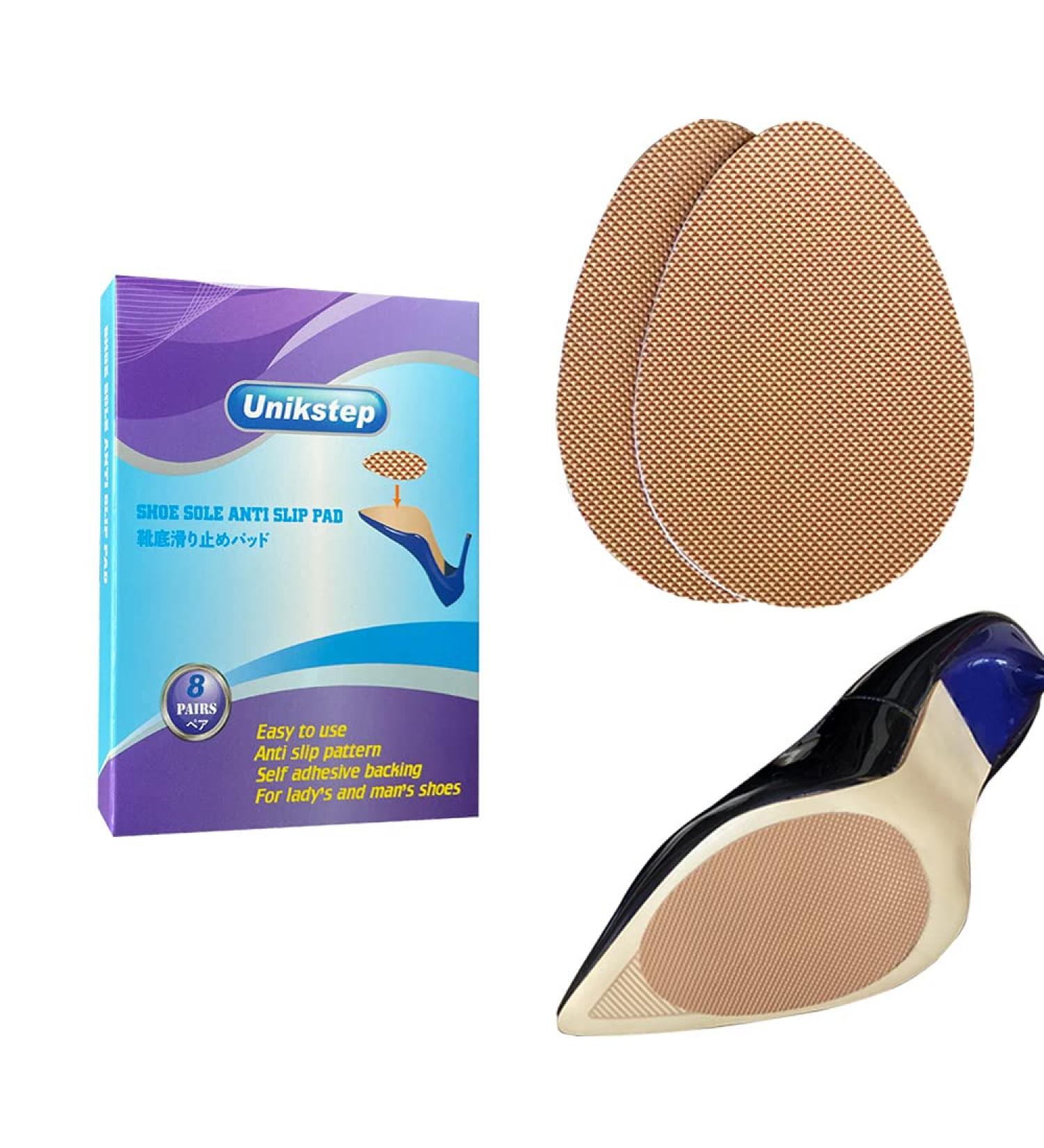Unikstep 16 Piece Shoe Sole Anti Slip Pads - Non Skid Rubber Grips for Shoe Bottom and Heel Protection in Khaki - Buy Online on GoSupps.com