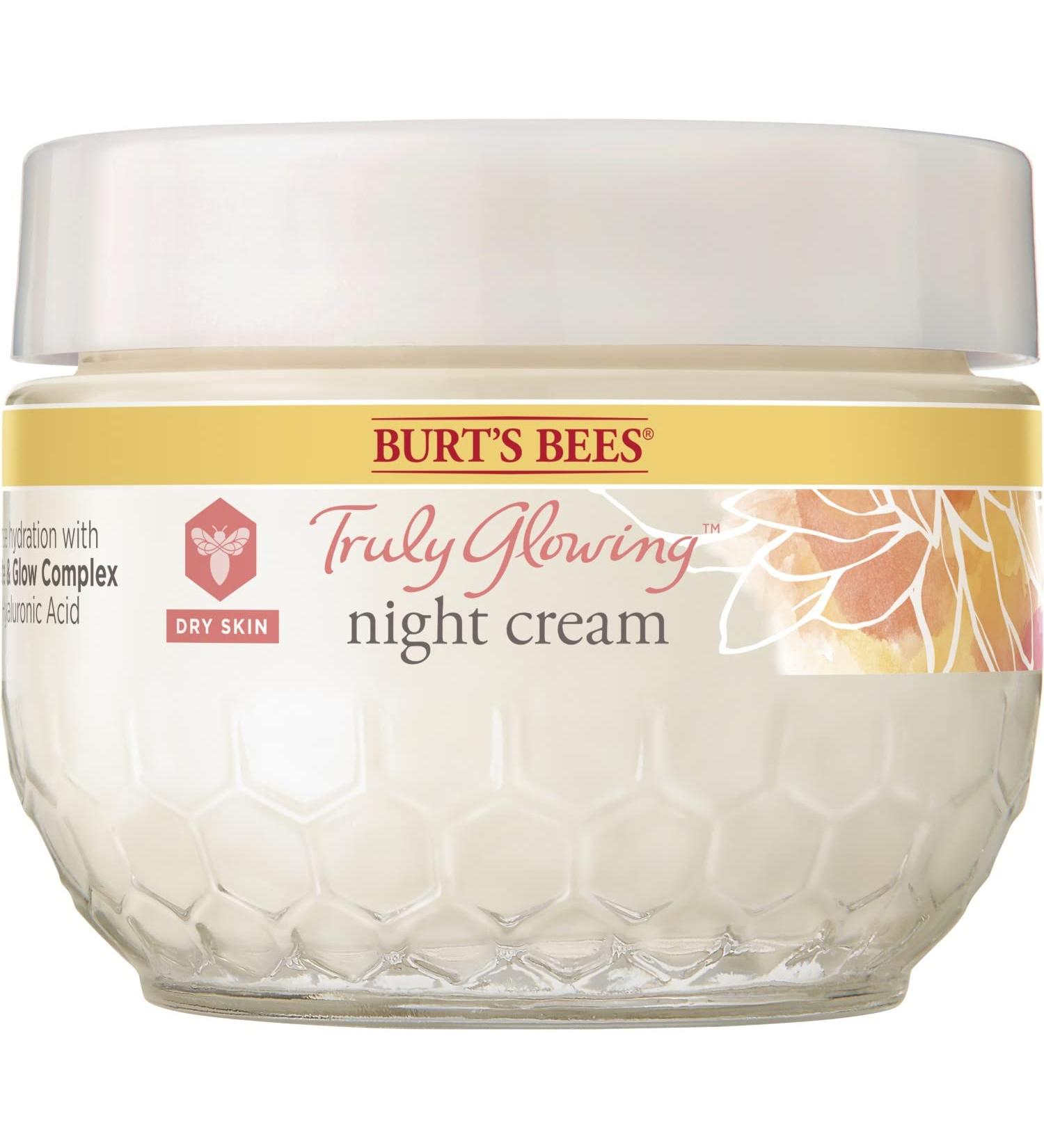 Buy Burt's Bees Truly Glowing Night Cream for Dry Skin - Unisex 1.8 oz | International Shipping Available - Buy Online on GoSupps.com