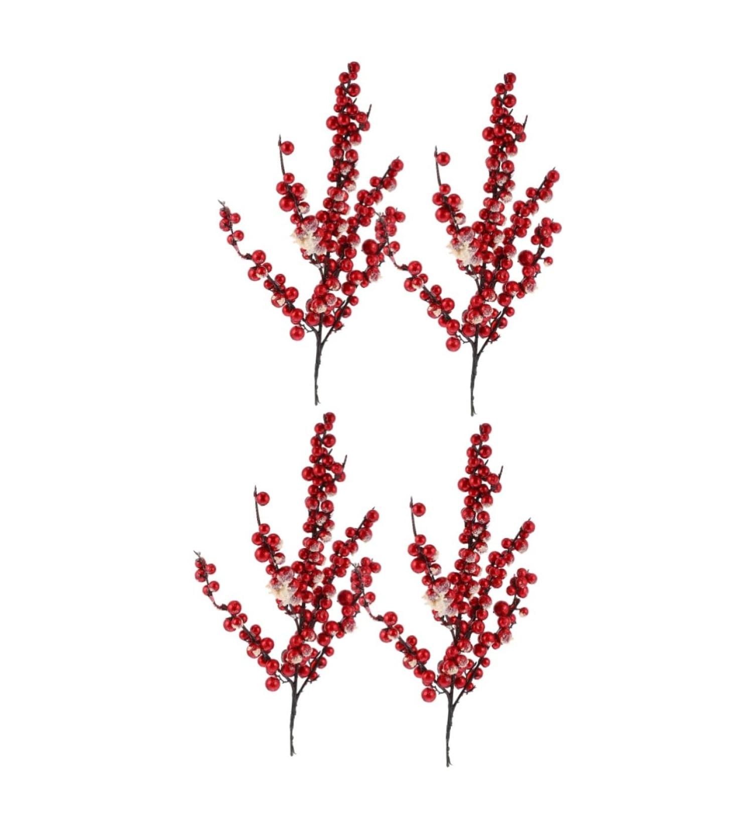 Zerodeko 4 Pcs Christmas Cuttings Faux Branches Artificial Christmas Stems Christmas Berries for Crafts Christmas Wreath Berries Flowers Home Decoration Household Christmas Tree Red Plastic - Buy Online on GoSupps.com