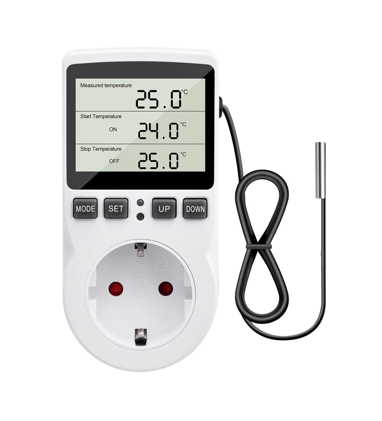 Diymore 230V Temperature Controller Socket with LCD Display & Timer - Ideal for Greenhouses Aquariums and Fridges - Buy Online on GoSupps.com