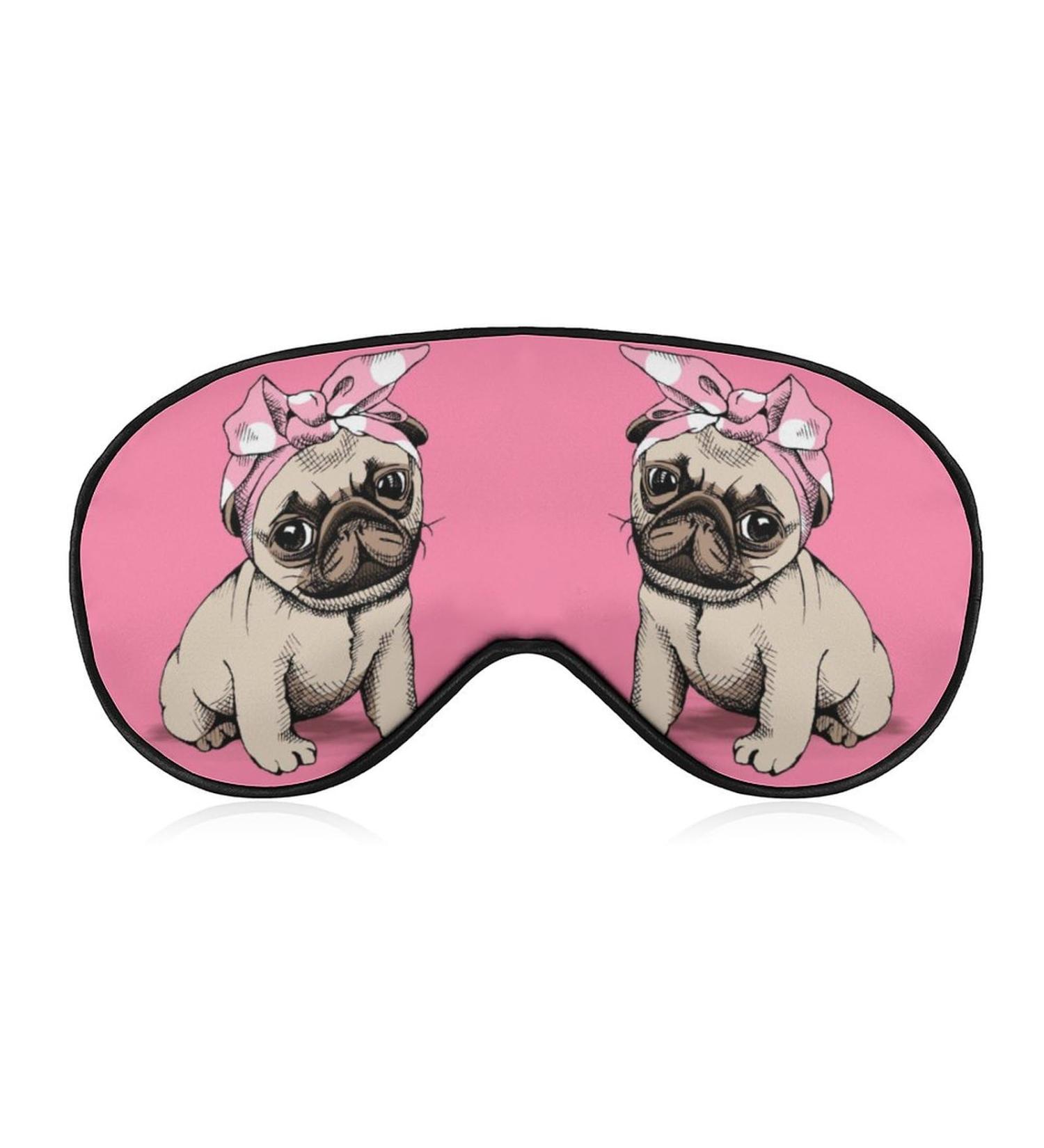 LynaRei Puppy Pug Dog Sleeping Mask - Adorable Pink Eye Cover for Blocking Light - Buy Online on GoSupps.com