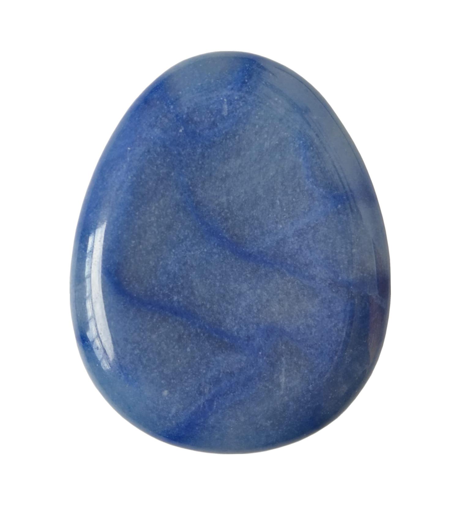 Maneki Neko Blue Aventurine Water Drops - Chakra Healing Reiki Crystal Palm Stones for Stress Relief - Buy Online on GoSupps.com