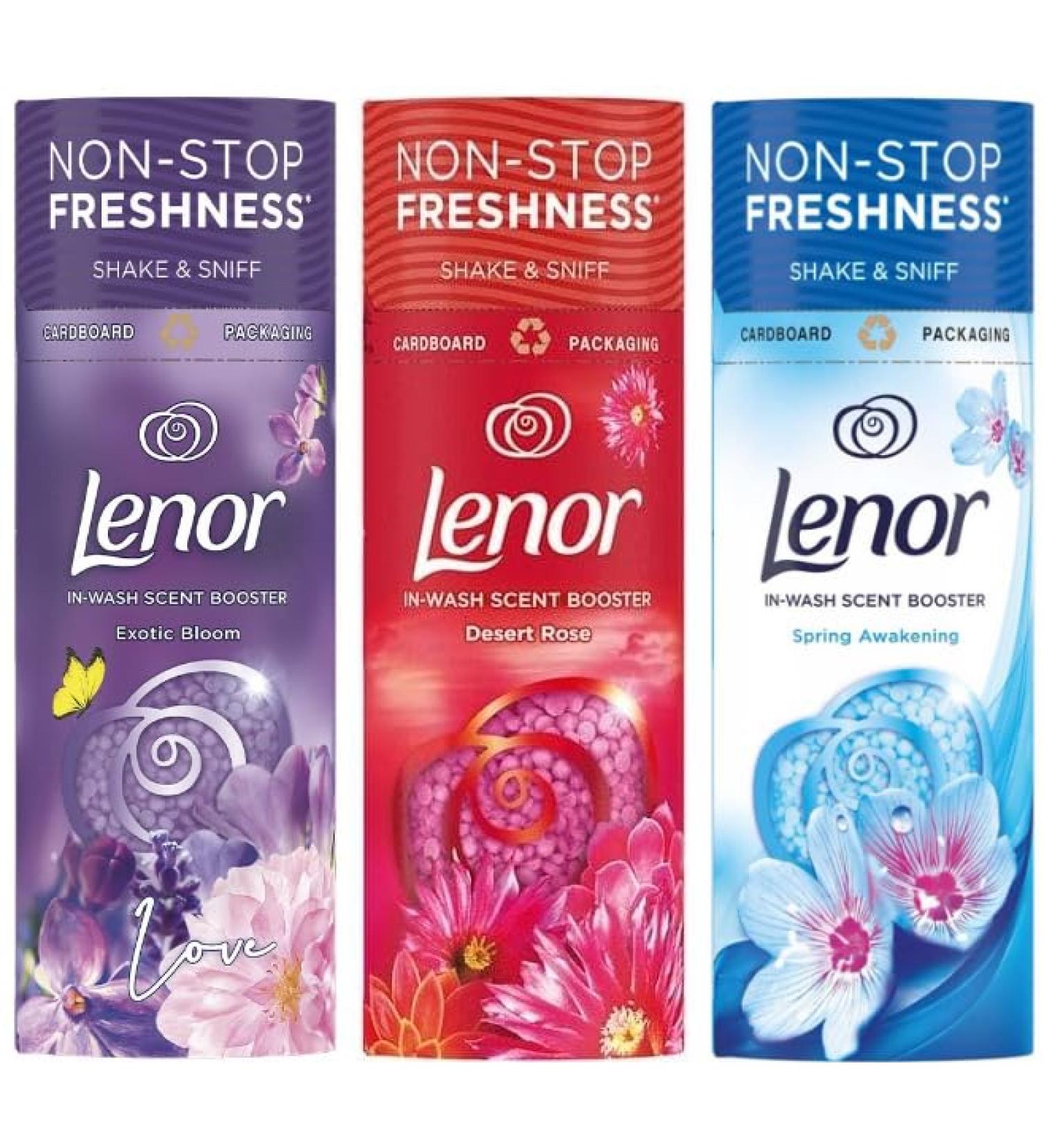 Lenor in Wash Scent Booster Beads Mixed Scented Bundle: Exotic Bloom 176 gr + Desert Rose Scent 176 gr + Spring Awakening Fragrance 176 gr - Buy Online on GoSupps.com