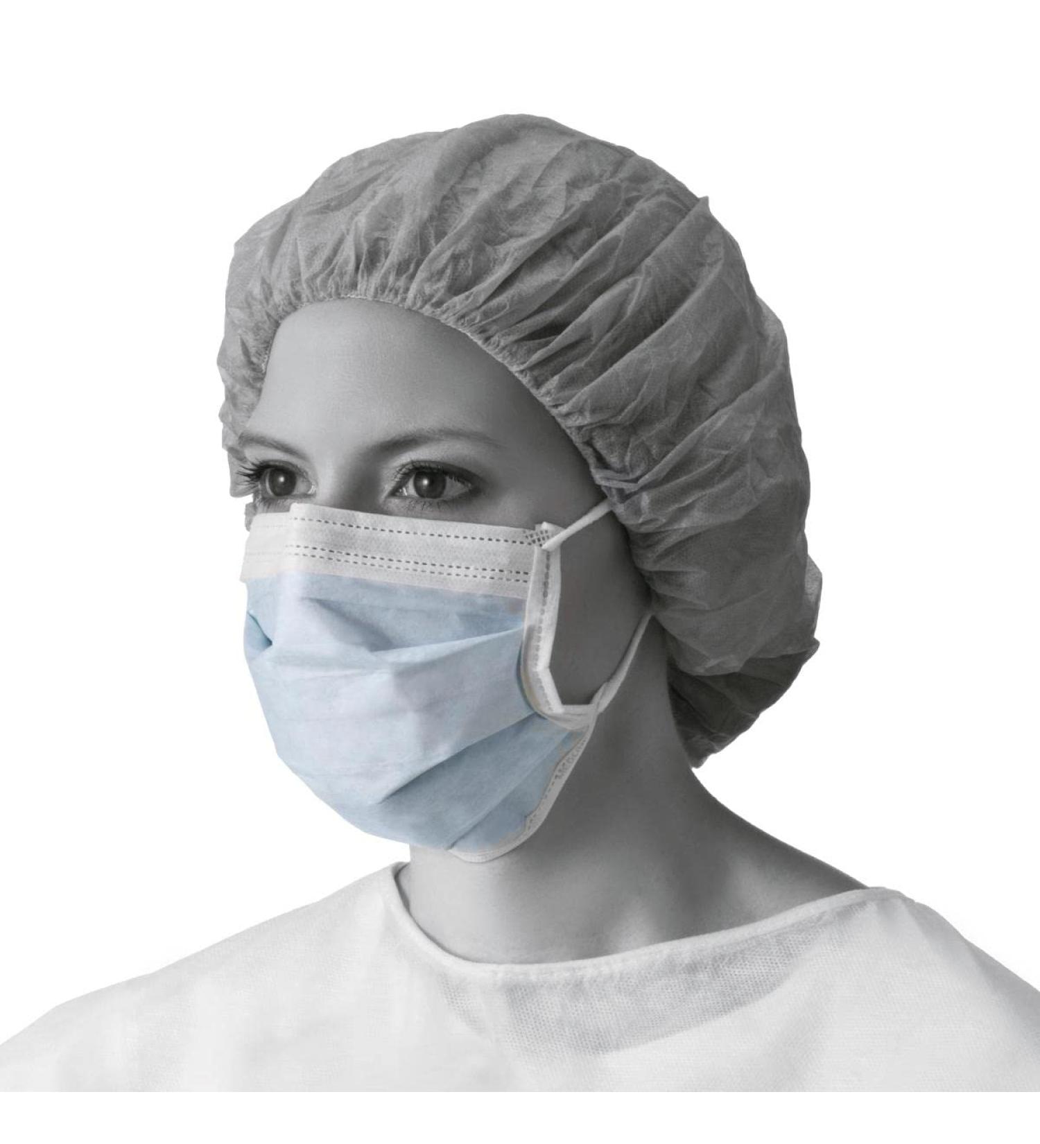 Buy Medline NON27408ELZ ASTM Level 1 Procedure Face Mask - Anti-Fog Strip & Ear Loops | Blue - International Shipping Available - Buy Online on GoSupps.com