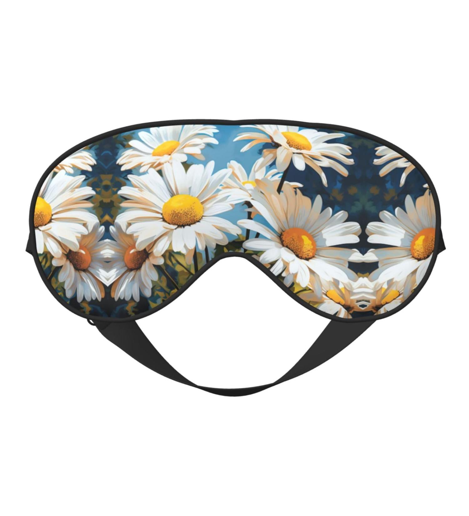 Summer Floral Daisies Unisex Sleep Eye Mask | Soft Comfort Eye Shade for Travel Yoga & Shift Work - Buy Online on GoSupps.com