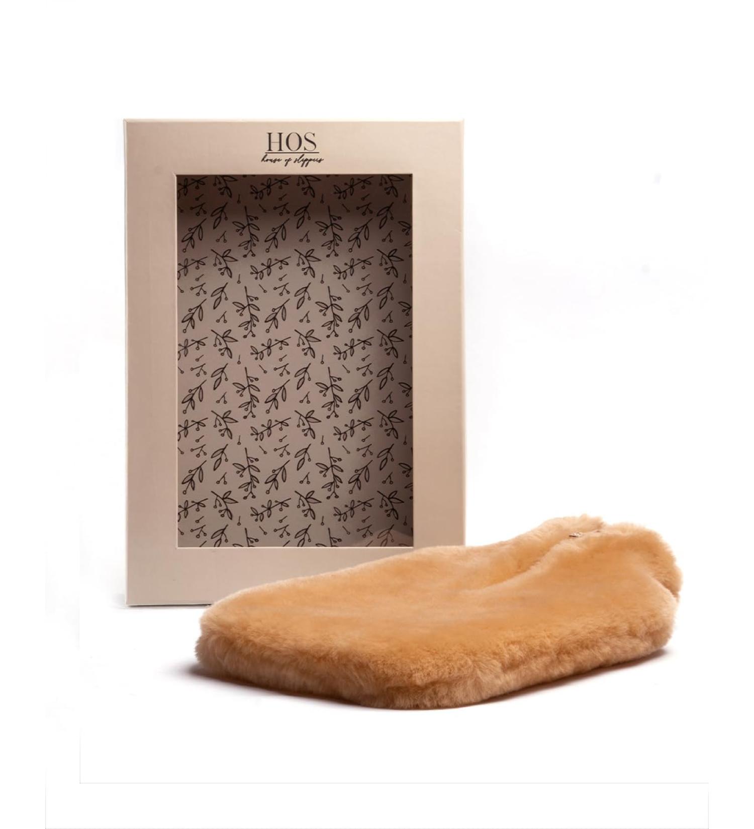 HOS Sheepskin IRIS 100% Real Sheepskin Cover with Hot Water Bottle and Gift Box - Chestnut - Buy Online on GoSupps.com