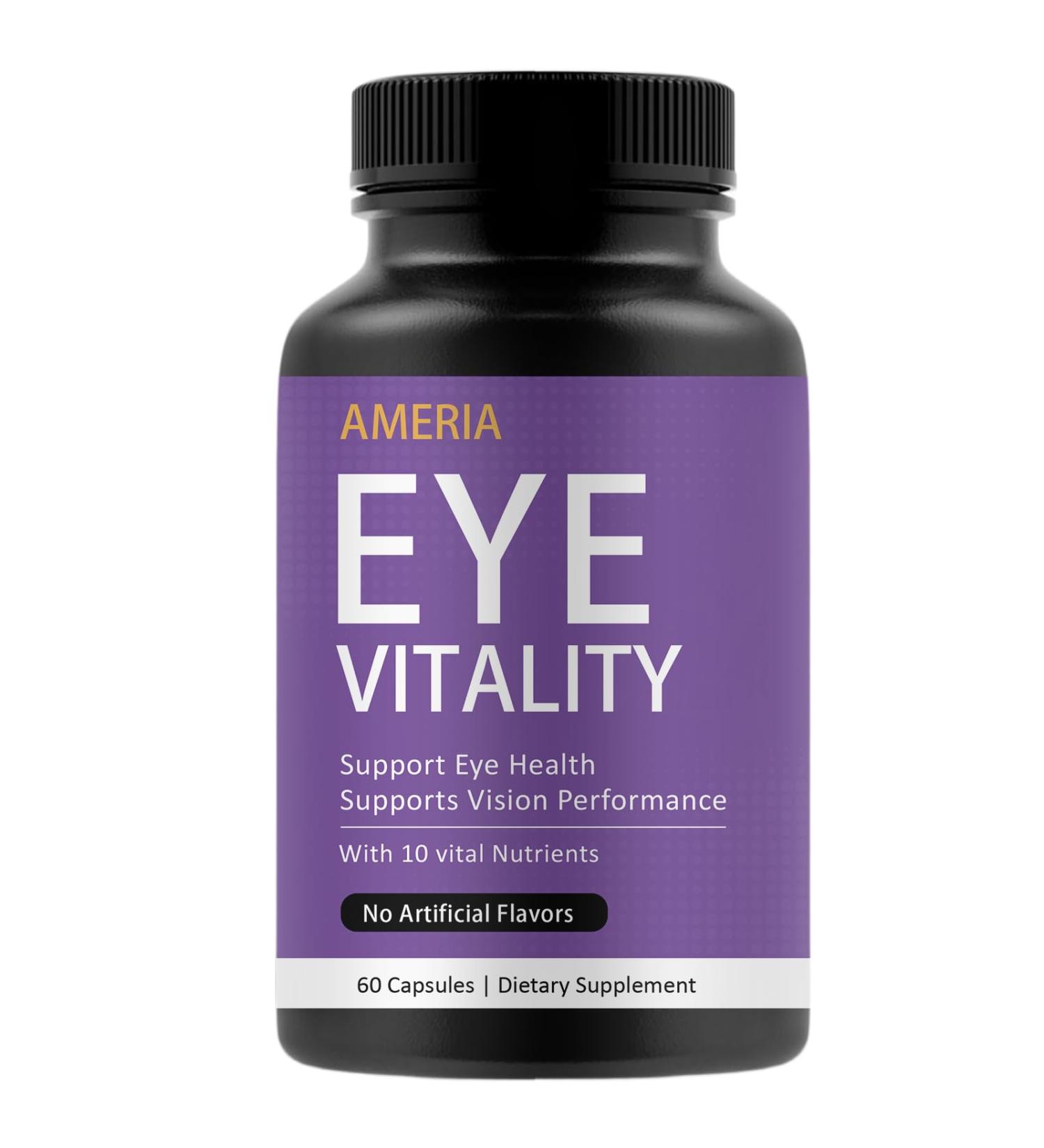 Ameria Eye Vitality Lutein & Zeaxanthin Supplement Daily Eye Wellness Support 60 Capsules