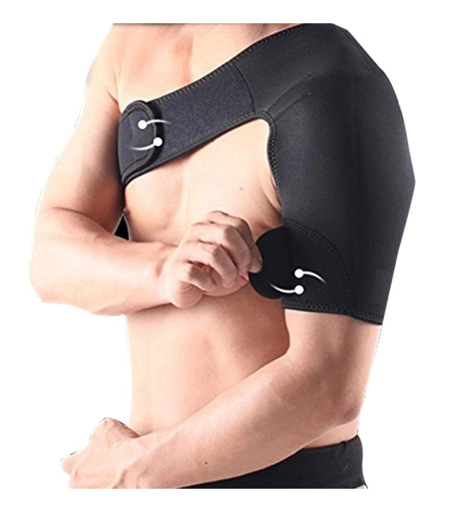 VORCOOL Adjustable Left Shoulder Support Brace - Shoulder Compression Sleeve for Pain Relief - Black - Buy Online on GoSupps.com