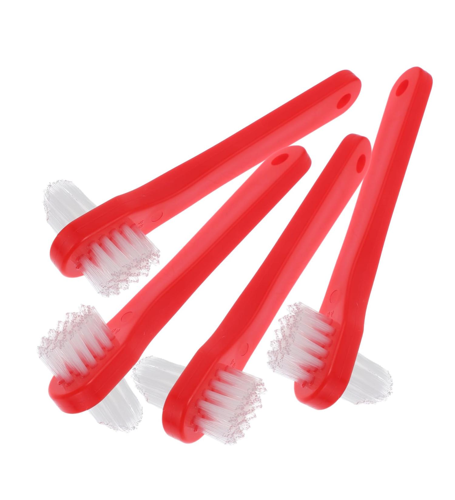 Minkissy 4-Piece Double-Sided Toothbrush Set | Prosthesis Cleaner & Denture Retention Tools | Travel-Friendly Oral Care Solutions - Buy Online on GoSupps.com