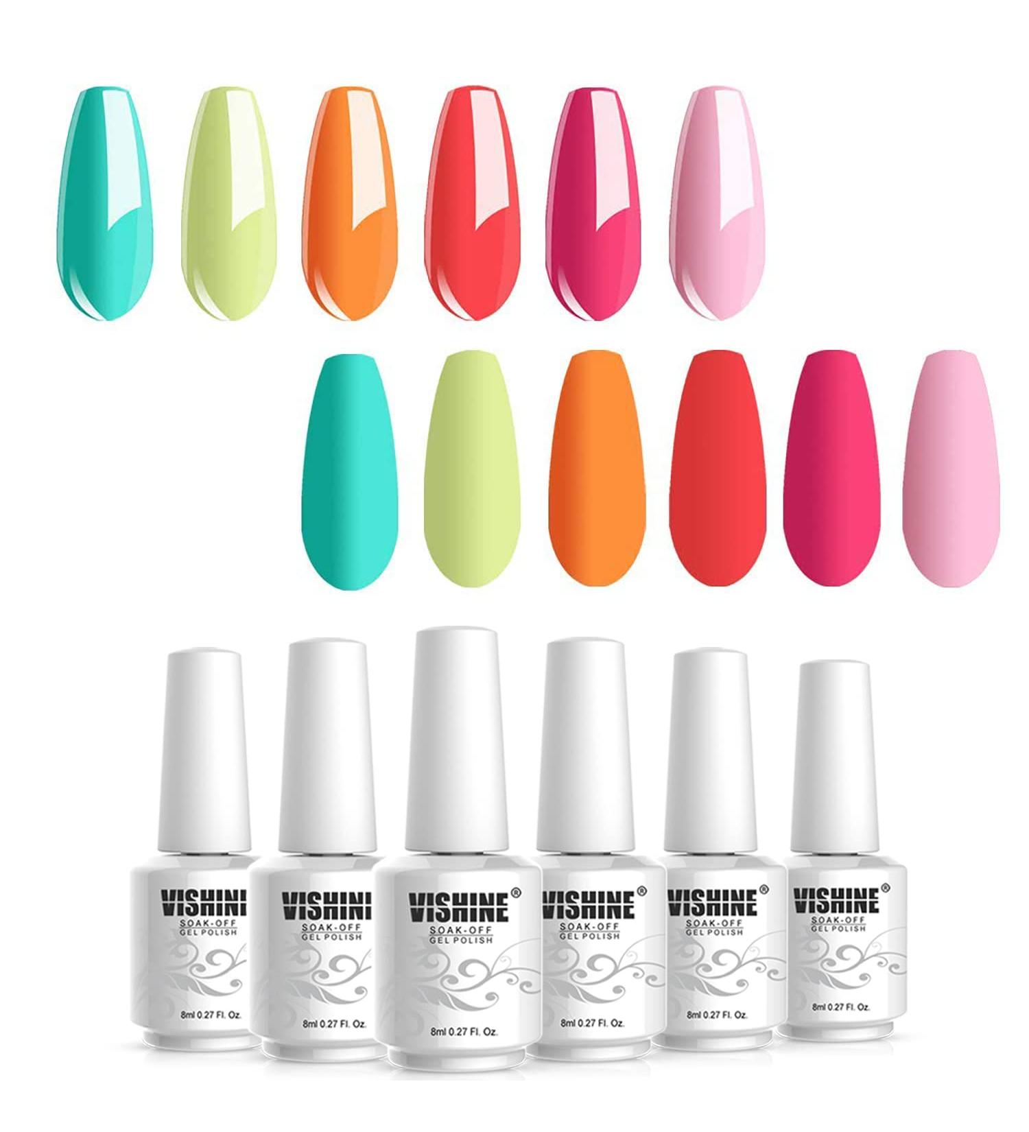 Vishine Gel Nail Polish Set - Summer Bright Colors Collection - UV LED Required - 8ml Bottle - Nail Art C052 - Buy Online on GoSupps.com