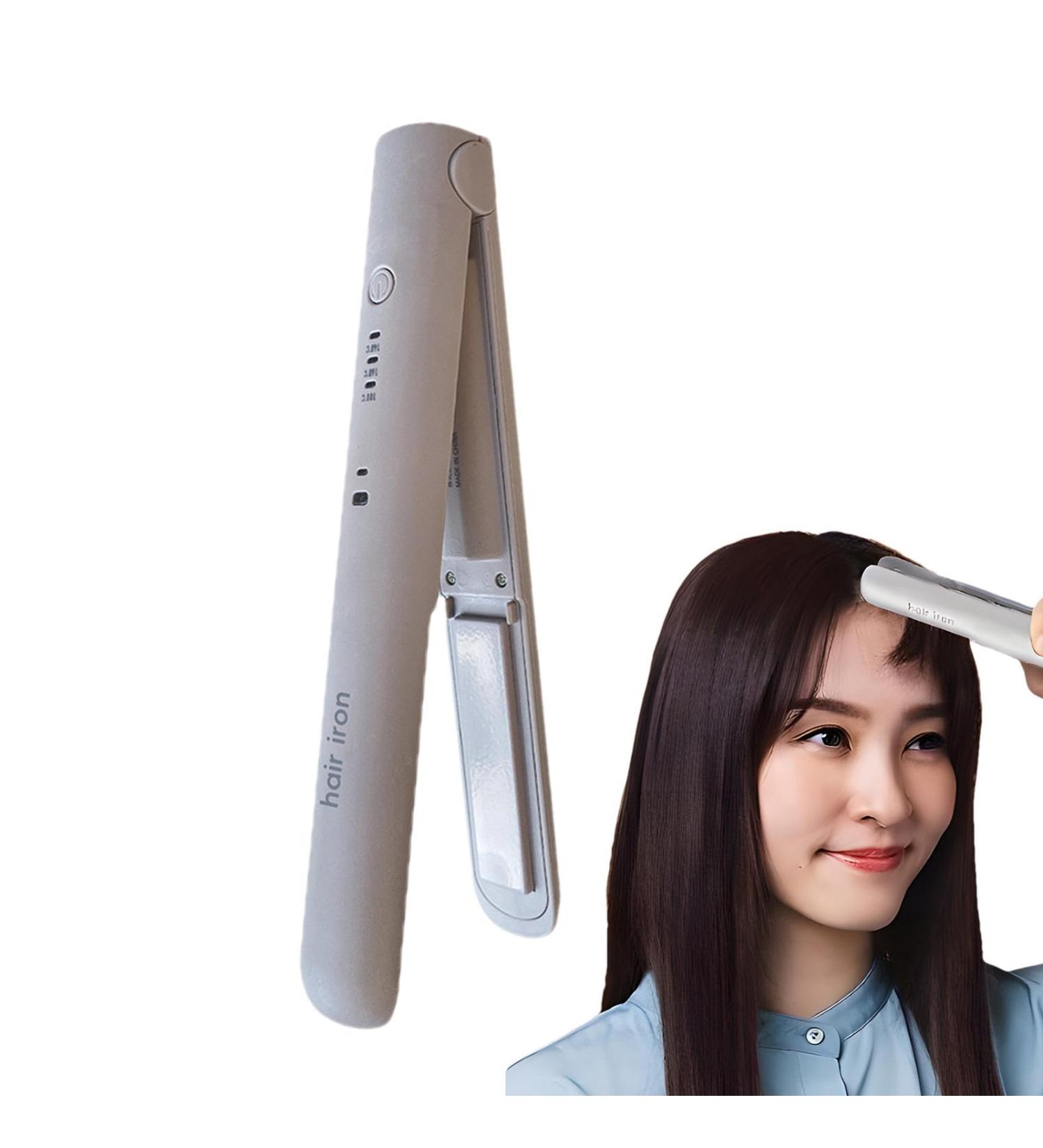 Portable Lavender Hair Straightener - USB Rechargeable & Temperature Adjustable for Travel | Compact Hair Tool - Buy Online on GoSupps.com