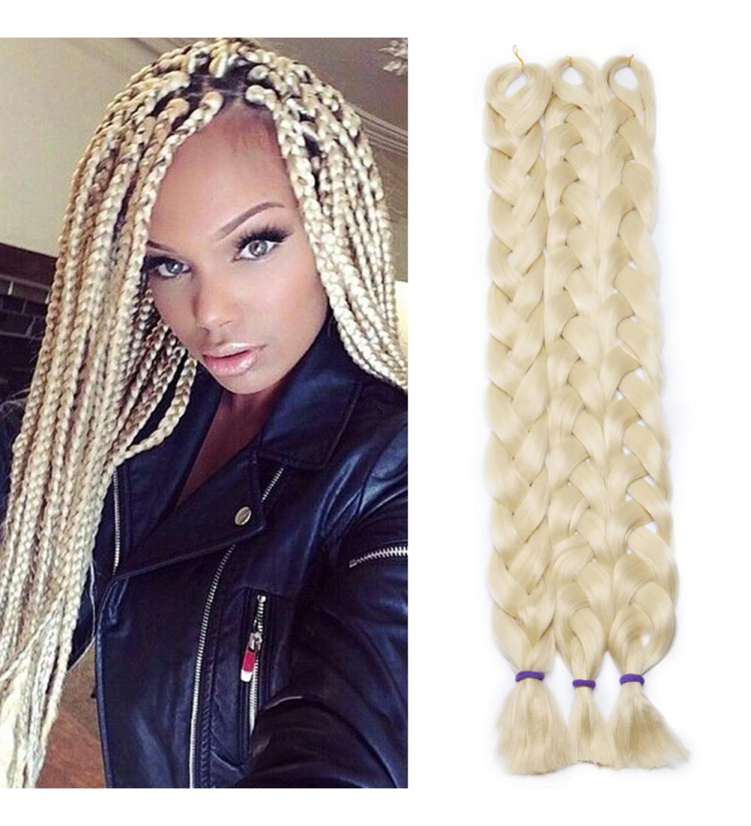 Tess 41 Crochet Jumbo Braids Extensions - Synthetic Braiding Hair Light Blonde #613 (100cm 165g) - 1 Piece - Buy Online on GoSupps.com