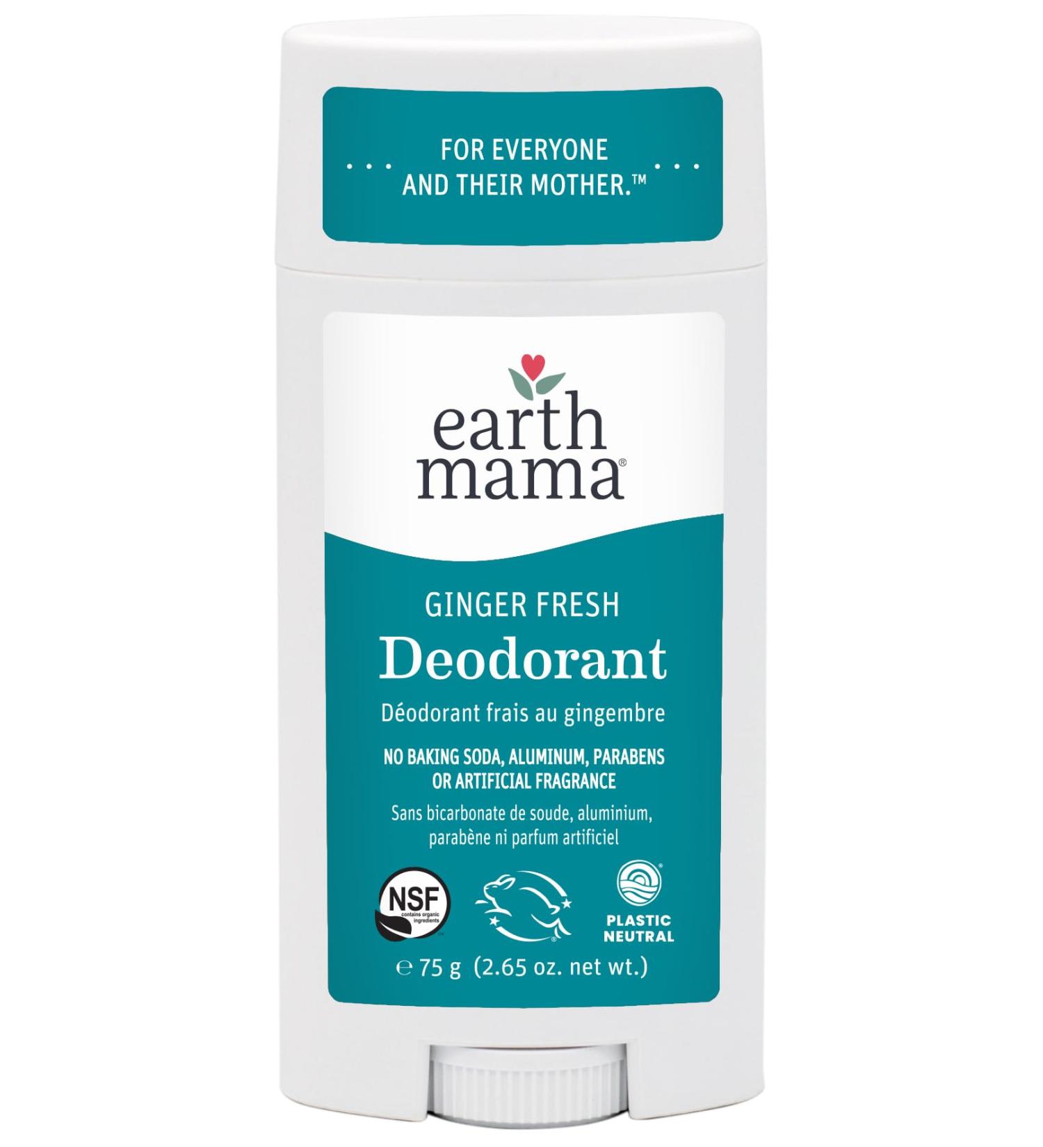 Earth Mama Ginger Fresh Deodorant | Safe for Sensitive Skin Pregnancy and Breastfeeding Contains Organic Ginger and Lime No Baking Soda or Aluminum 2.65-Ounce NEW Ginger Fresh 2.65 Fl Oz (Pack of 1) - Buy Online on GoSupps.com