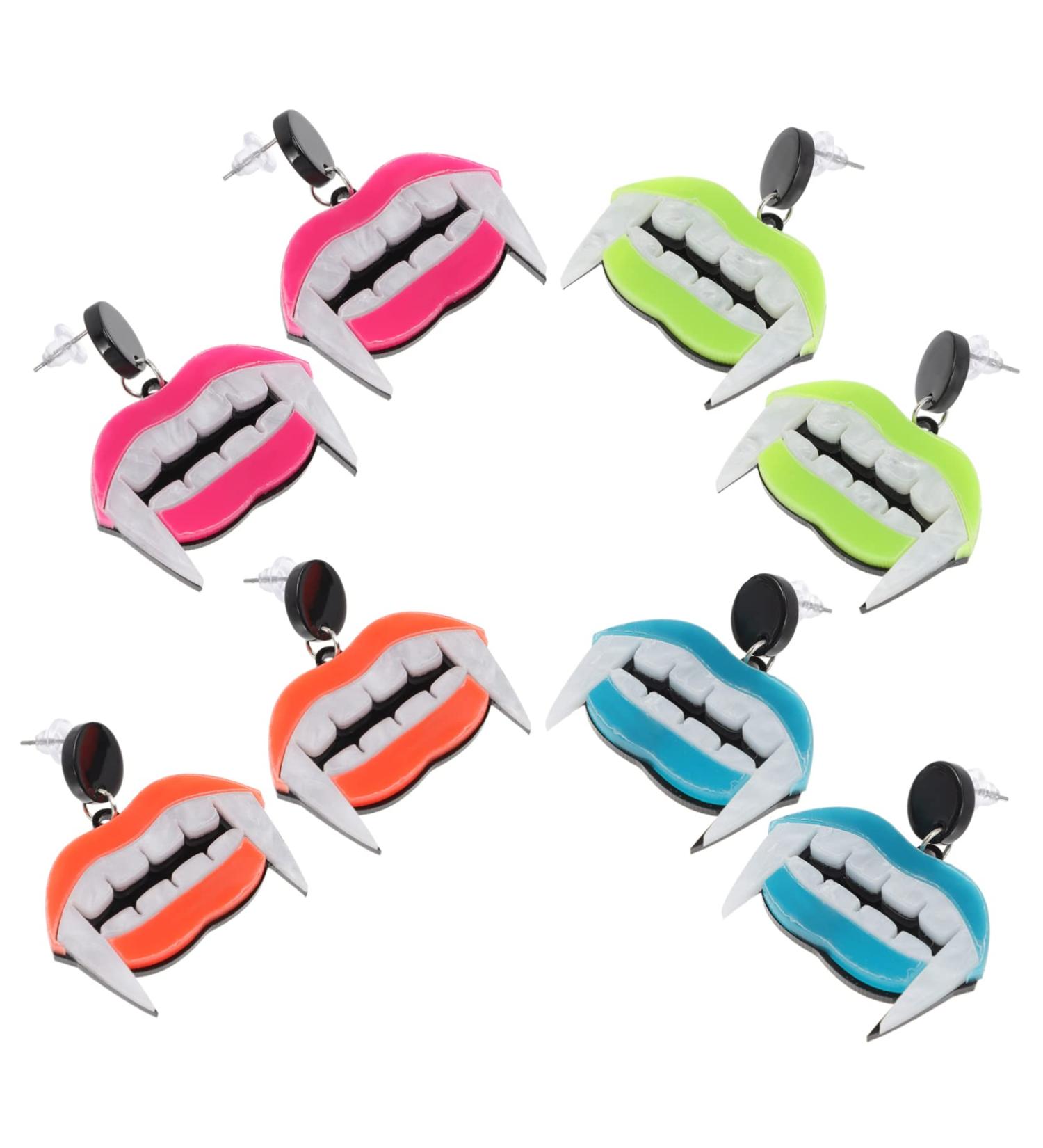 COLLBATH 4 Pairs Tooth Earrings Personality Earrings Women s Earrings Ornament Earrings for Women Dental Student Earrings Girls Halloween Earrings Ladies Miss Punk Acrylic - Buy Online on GoSupps.com