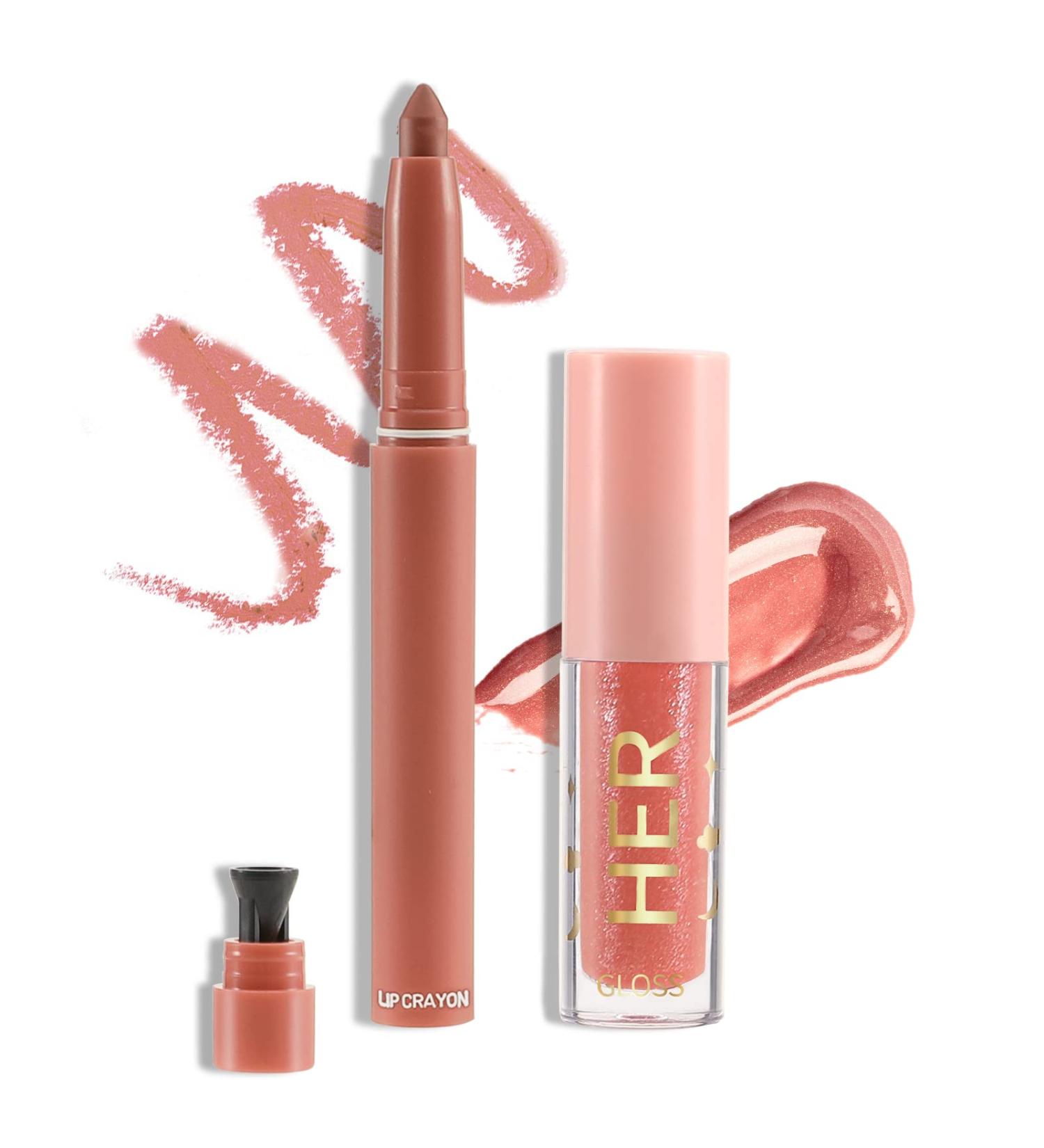 Boobeen Lip Crayon & Plumping Lip Gloss Set - Long Lasting Matte Lipsticks & Velvet Matte Pencil with Moisturizing Lip Liner Pens - Liquid Lip Glaze Makeup Combo Pack - Buy Online on GoSupps.com