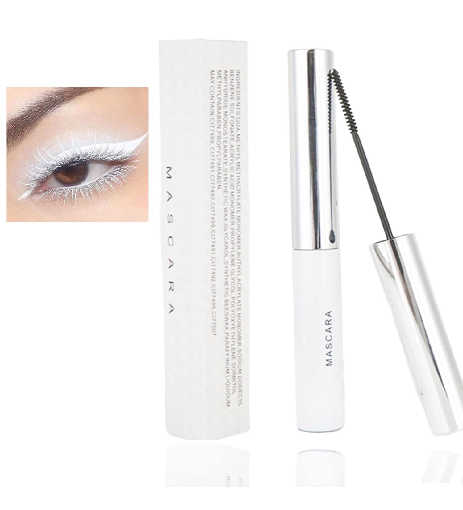 Waterproof White Mascara for Length and Volume - Long-Lasting Colorful Lashes for Party, Cosplay, Stage - 5ML - Buy Online on GoSupps.com
