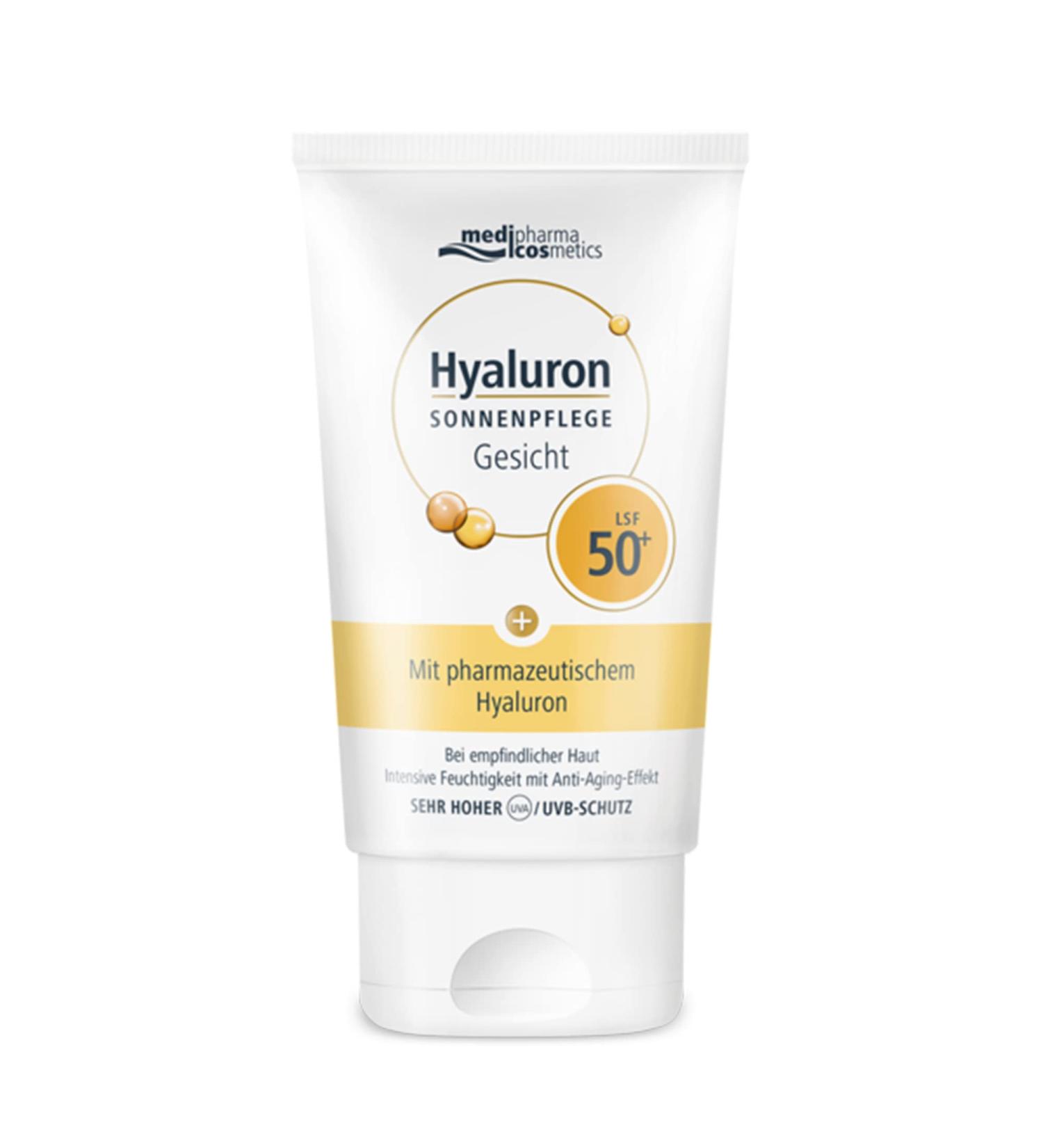 Hyaluron Sun Care Face SPF 50+ | Intensive Moisture & Anti-Aging | Medipharma Cosmetics 50ml - Buy Online on GoSupps.com