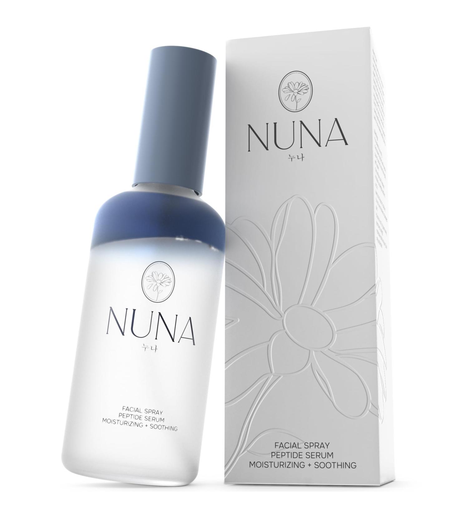 NUNA Ultra Hydrating Face Serum Spray with Peptides, Niacinamide, Hyaluronic Acid & Botanical Extracts Korean Lightweight Moisture Boost Facial Mist & Setting Spray for Makeup 3.38 fl oz - Buy Online on GoSupps.com