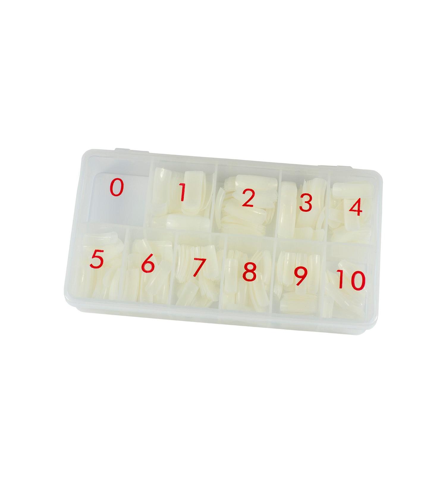 N&BF Classic Nail Tips |NAGELTIP Sorting box 500 pieces |Tip Set Natur |Professional nail extension flexible & versatile |Made in EU |Art nails in 10 various sizes sorting box 500 pieces nature