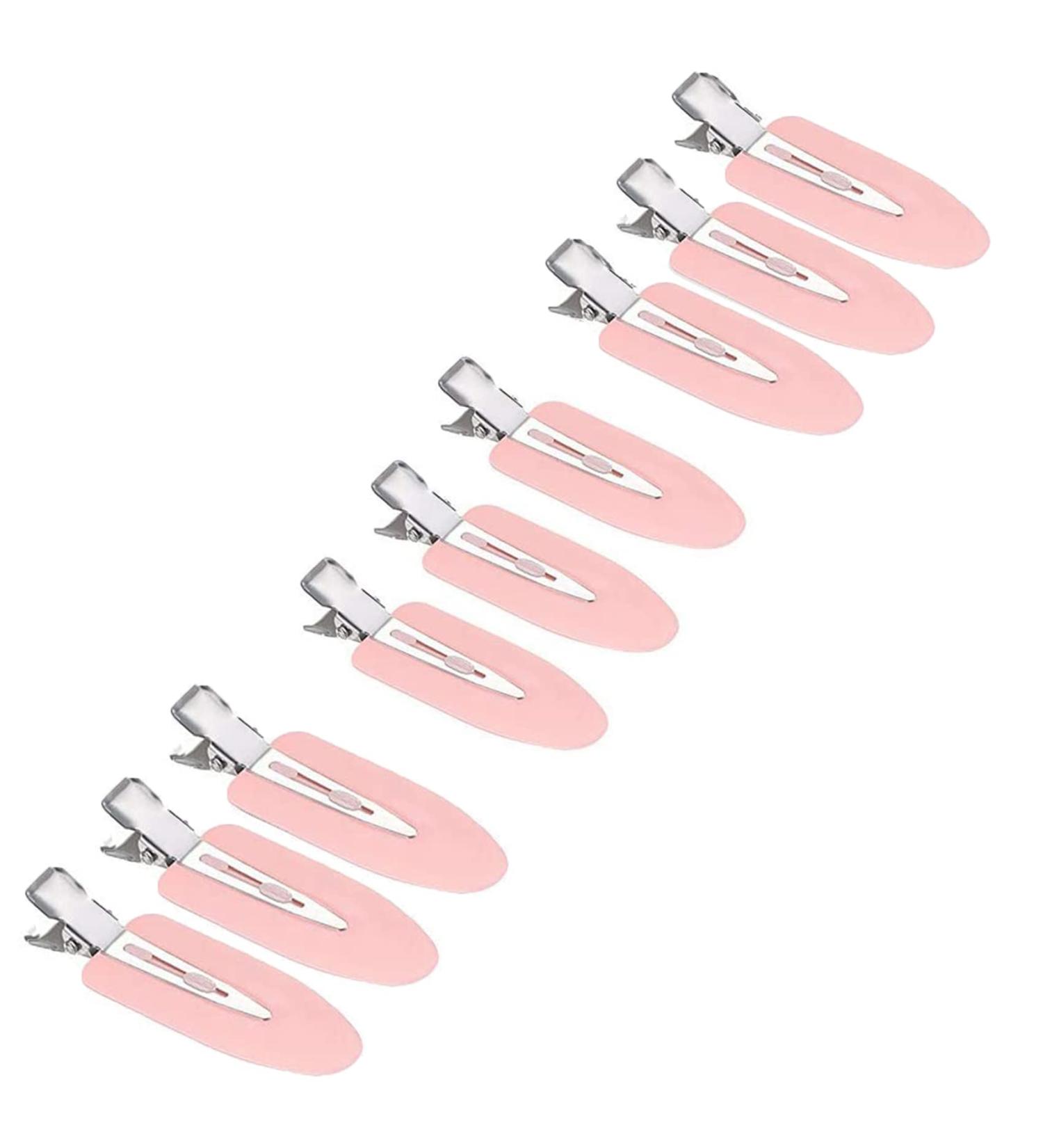 JeoPoom Hairpin 9 Pcs No Bend Hair Clips No Crease Hair Clips Pin Curl Clips Makeup Seamless Hair Clip Clamps for Girl Woman Makeup Bangs Hair Styling(Pink)