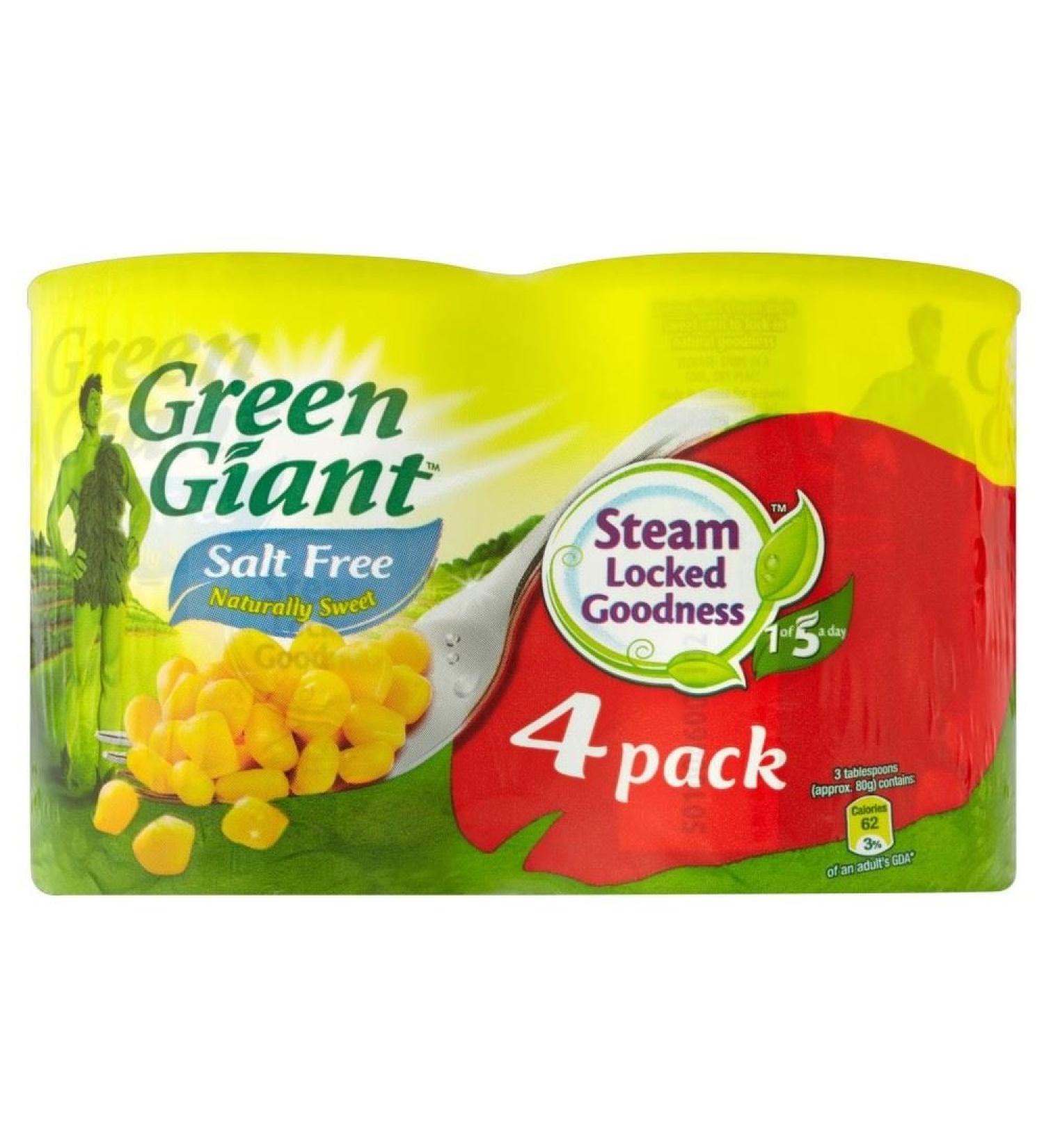 Green Giant Green Giant Naturally Sweet Corn No Added Salt (4x198g) - Pack of 2