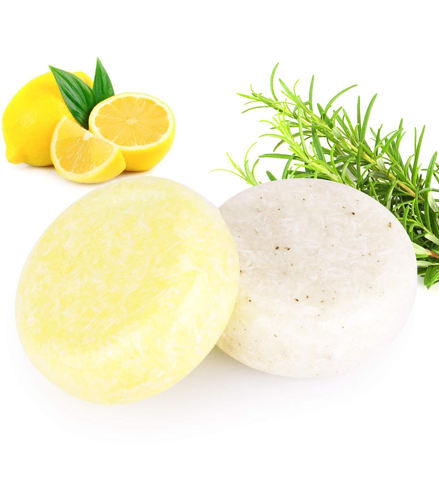 PHOGARY 2PCS Hair Shampoo Bar Hair Soap Natural Plant Essence Scented Shampoo for Dry and Damaged Hair - 3.88 oz (Rosemary + Lemon) - Buy Online on GoSupps.com