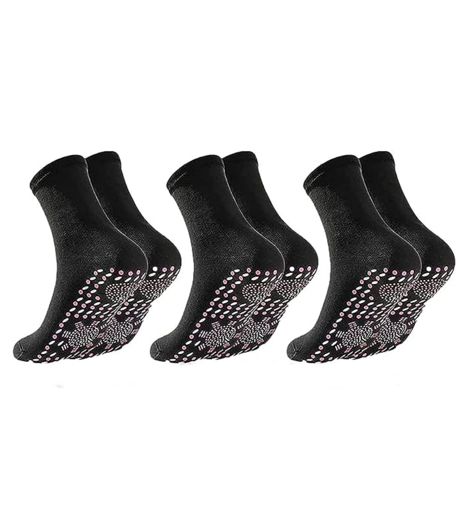 Turmaline Slimming Health Socks - Self-Heating Foot Massage Vein Healing - Promote Blood Circulation - 3 Pairs - Buy Online on GoSupps.com