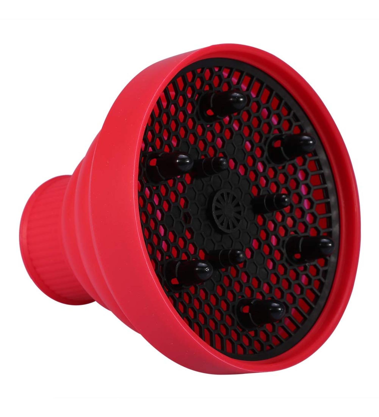 Hair Blower Diffuser Hairdryer Cover Styling Foldable Folding Collapsible Silicone Hairdressing Tool Attachment for Natural Wavy Fine Thick Hair for Home Barbershop Hairdressing Salon(Red) - Buy Online on GoSupps.com