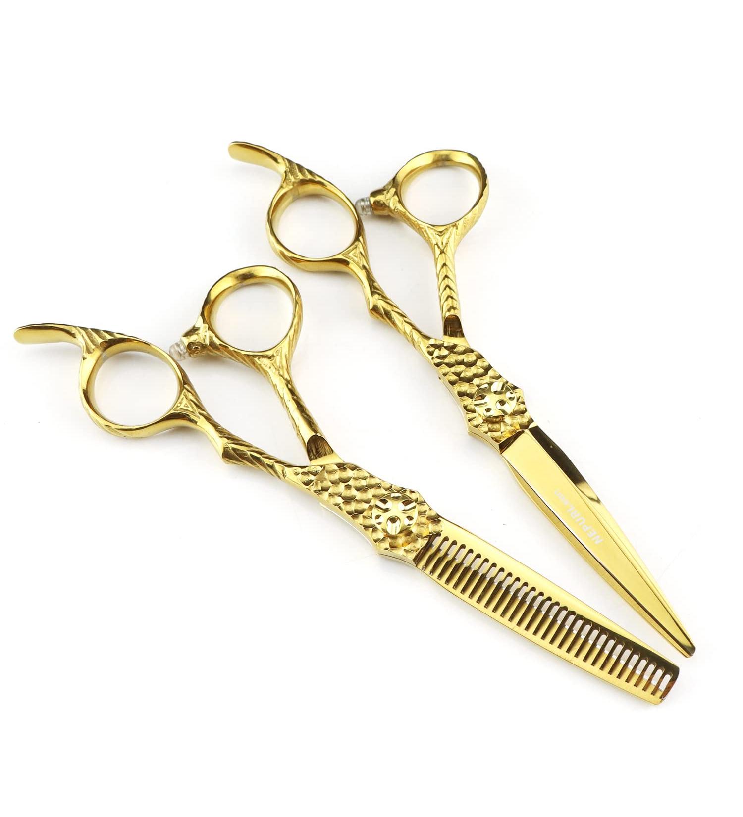Hair Cutting Scissors Shears 6 Inch Professional JP 440c Steel All Gold Hair Scissors Haircut Thinning Barber Cutting Shears Hairdresser Scissors Set - Buy Online on GoSupps.com